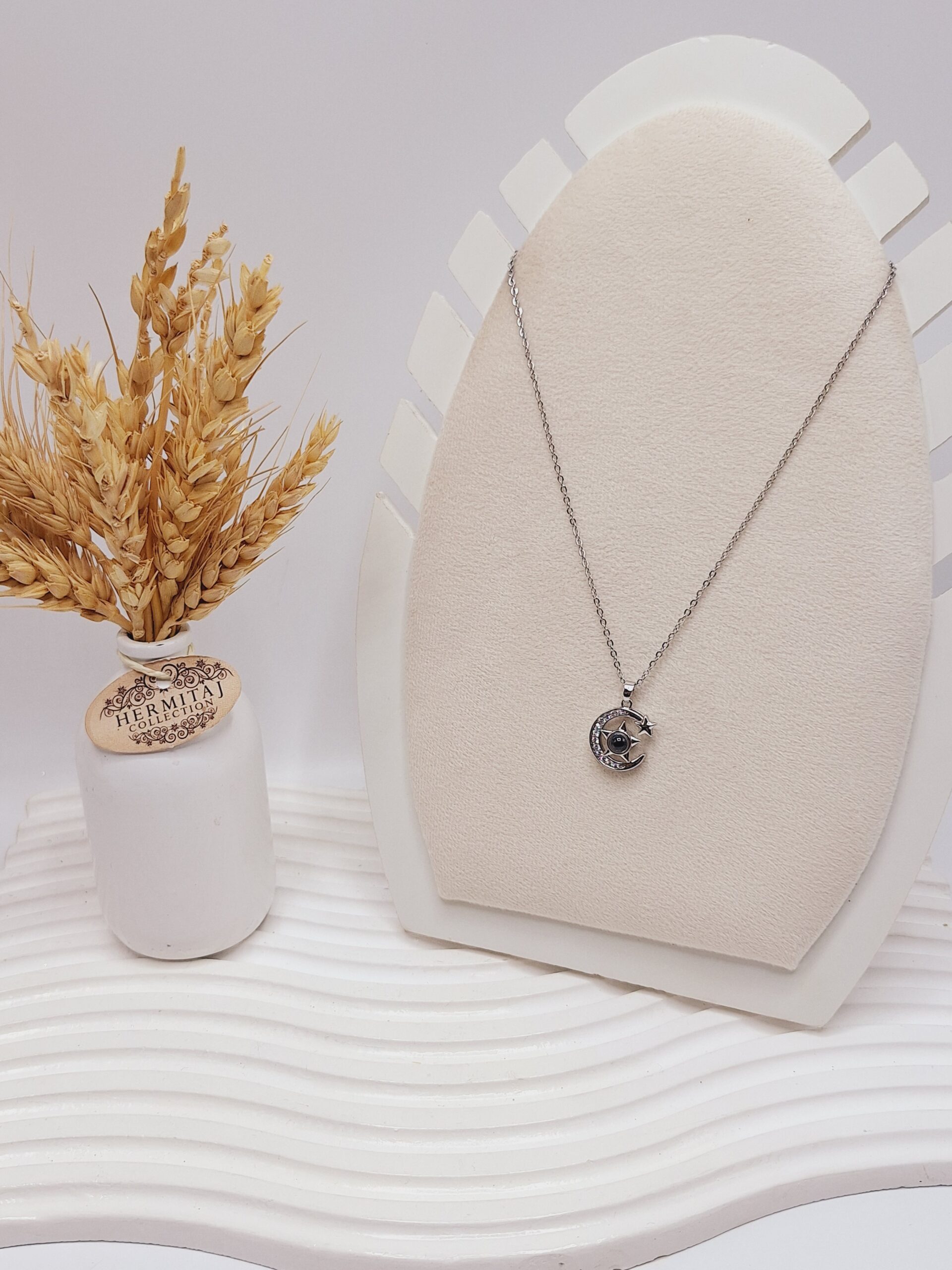 گردنبند تلسکوپی طرح ماه و ستاره