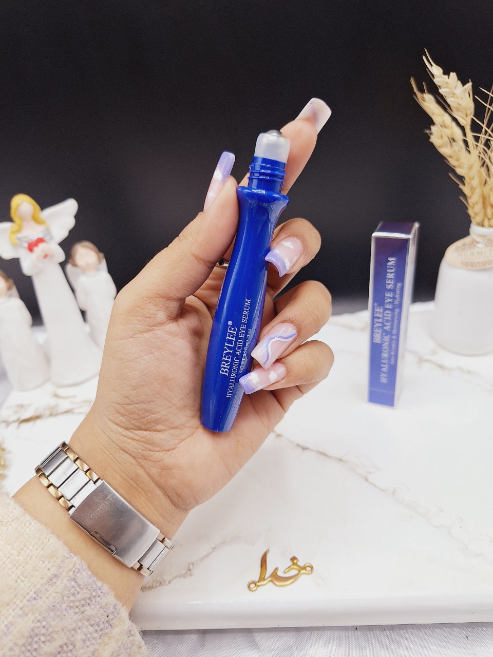 سرم دور چشم غلطکی ضد چروک و هیالورونیک اسید بریلی BREYLEE کد BY1688