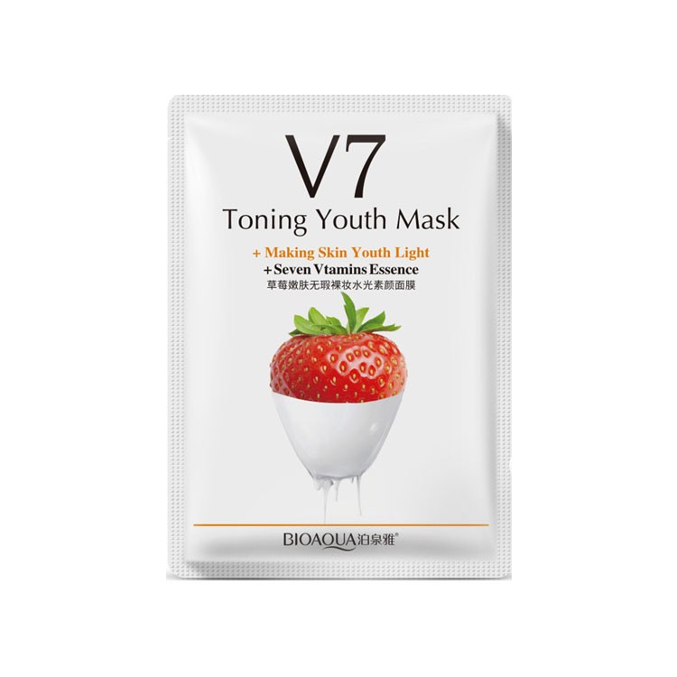 ماسک ورقه ای 7 ویتامین توت فرنگی بیوآکوا BIOAQUA | پخش عمده