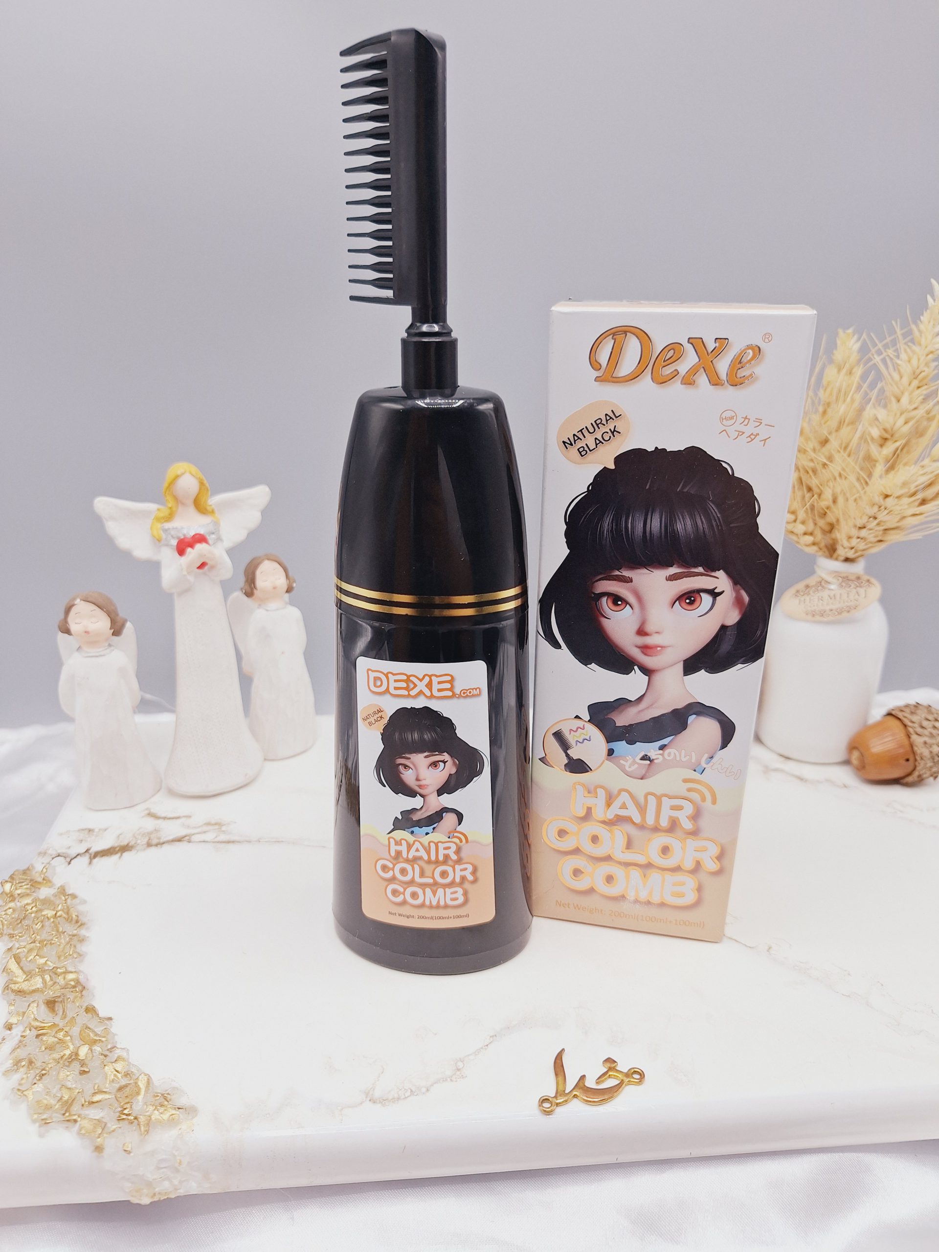 شانه رنگ مو رنگ مشکی طبیعی برند دکسی Dexe کد 4856