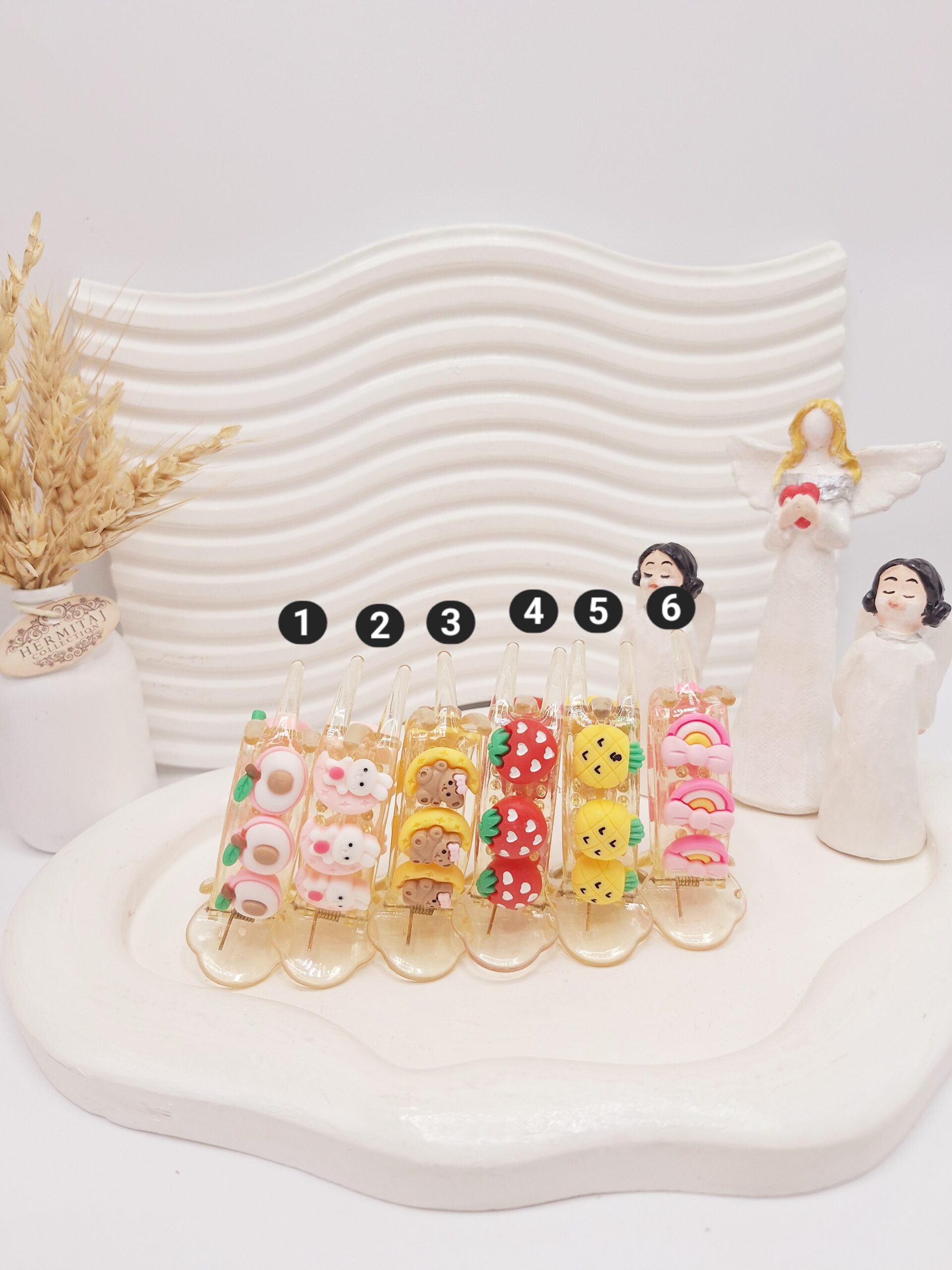 گیره مو گوجه ای دخترانه طرح های متنوع