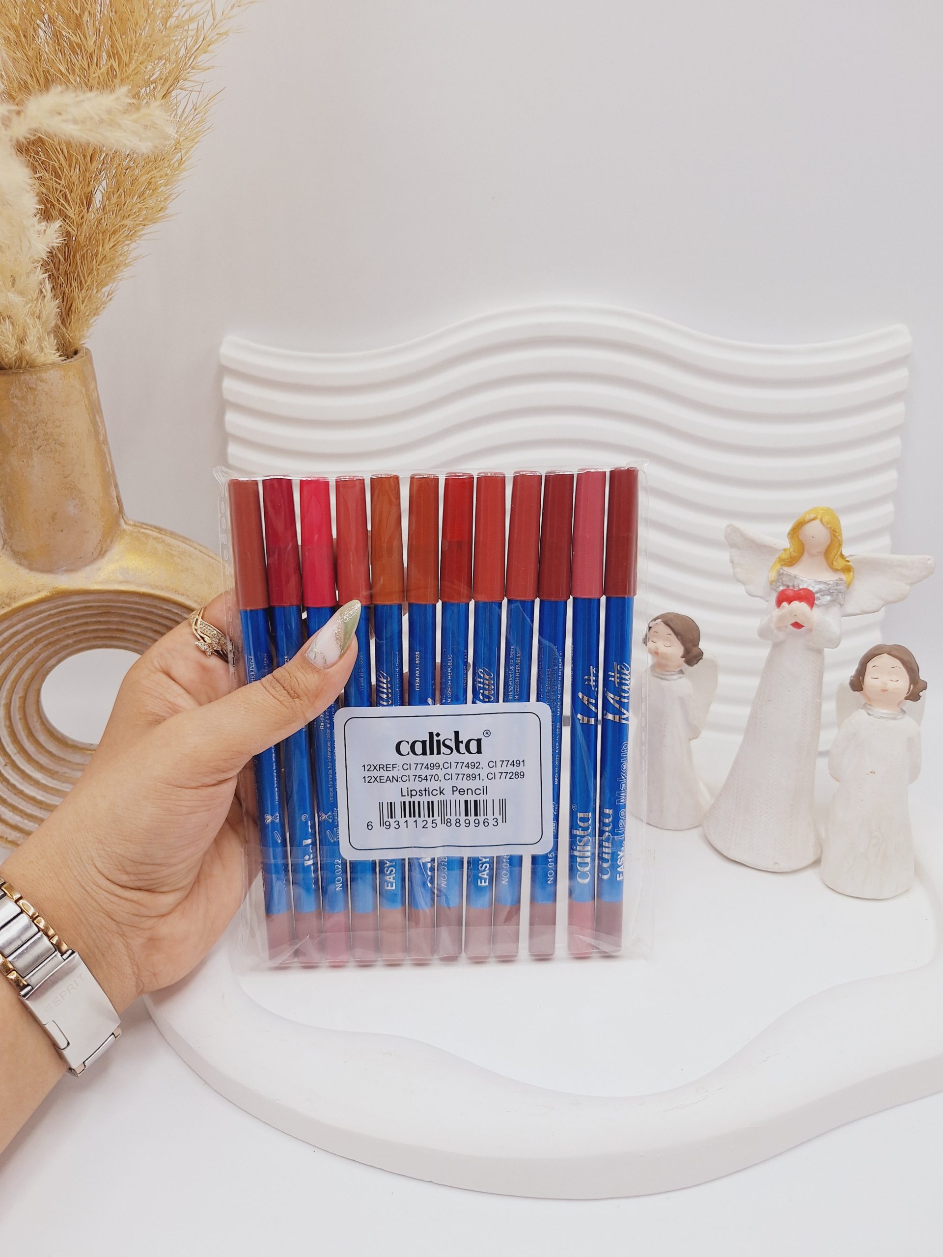 پک 12 تایی خط لب برند کالیستا کد 9963