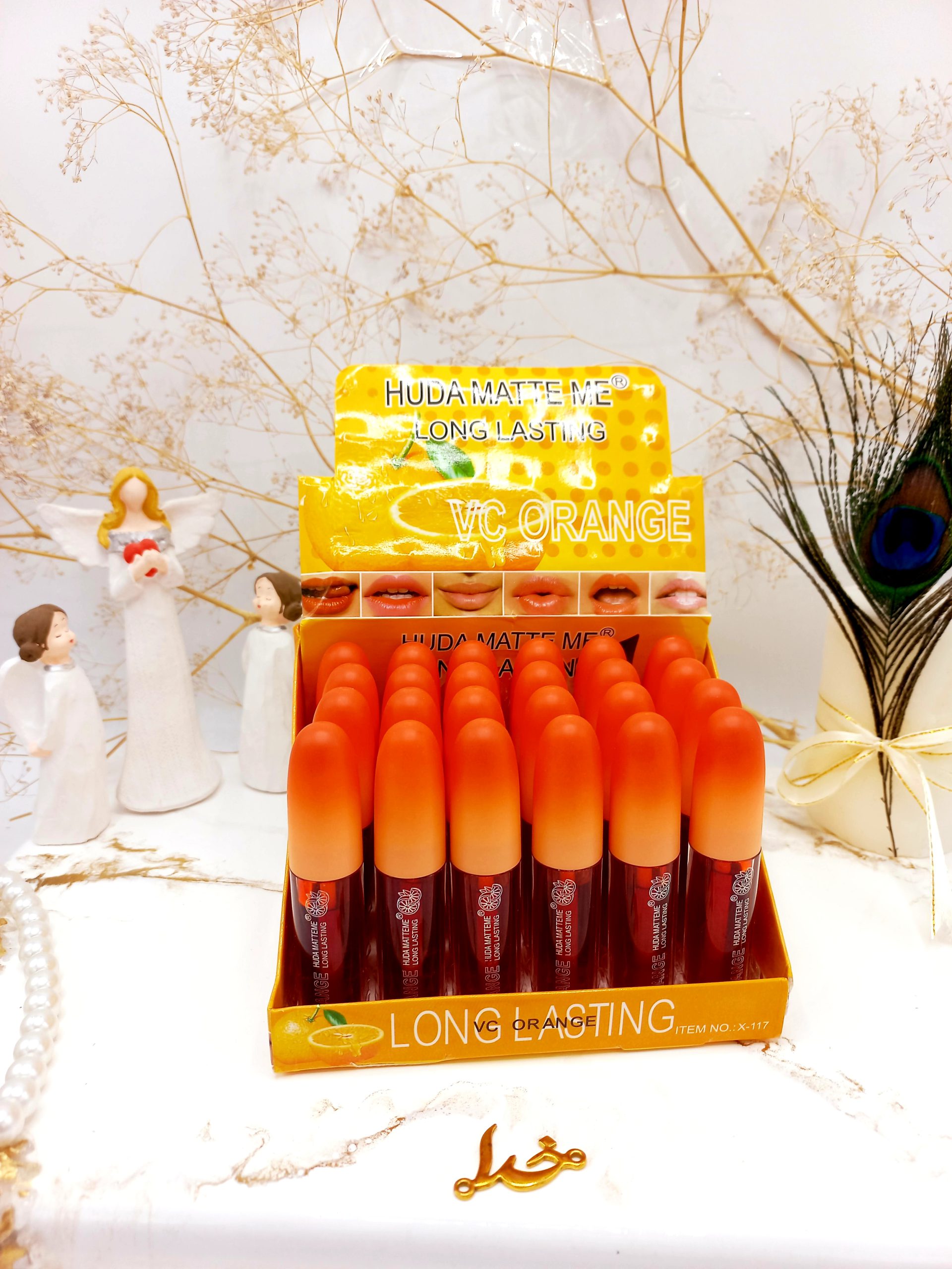 تیت لب پرتقالی هدا مات می HUDA MATTE ME کد X117