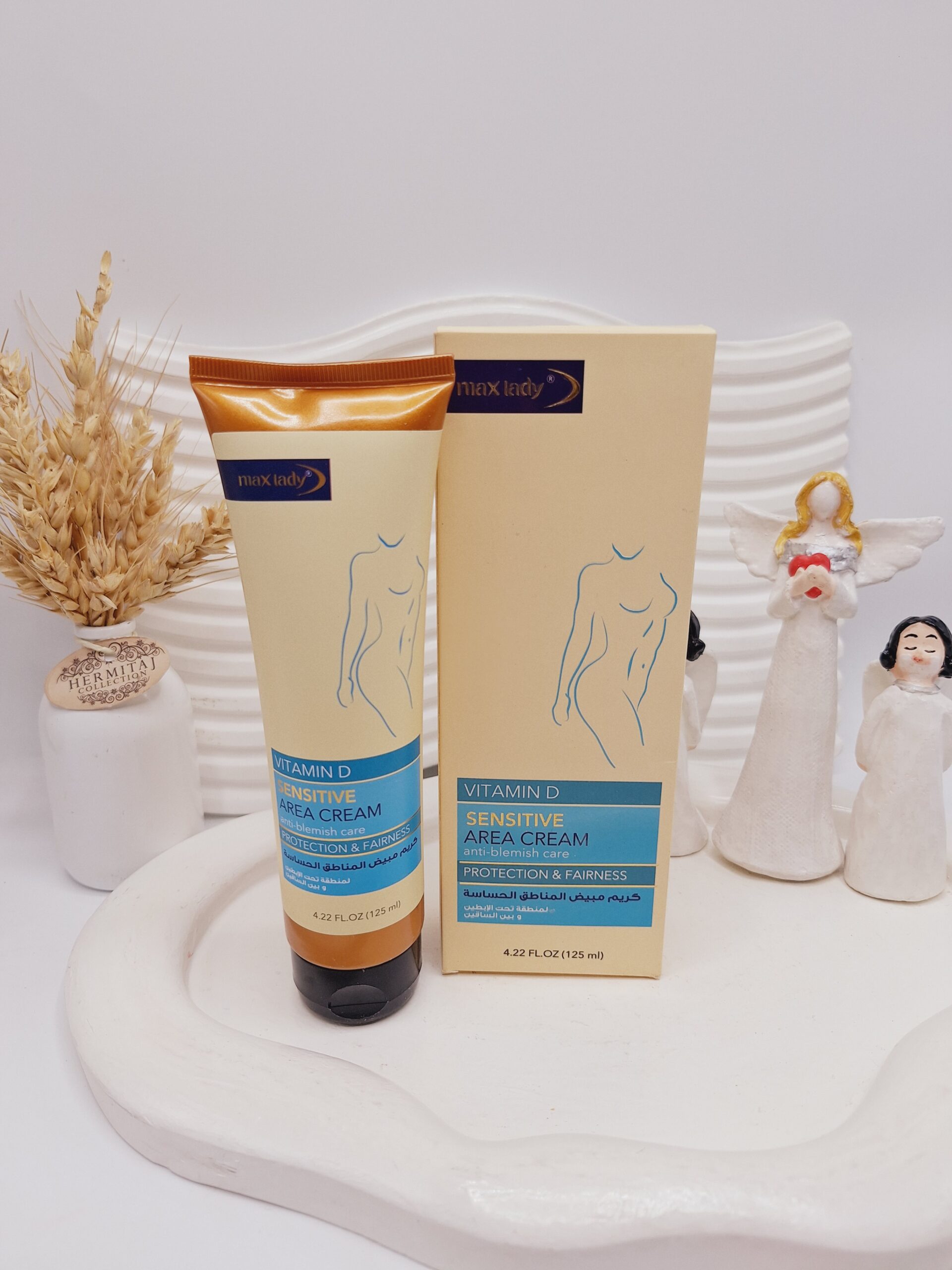 کرم سفید کننده برای نواحی حساس ناحیه زیر بغل و بین پاها برند max lady کد 5312