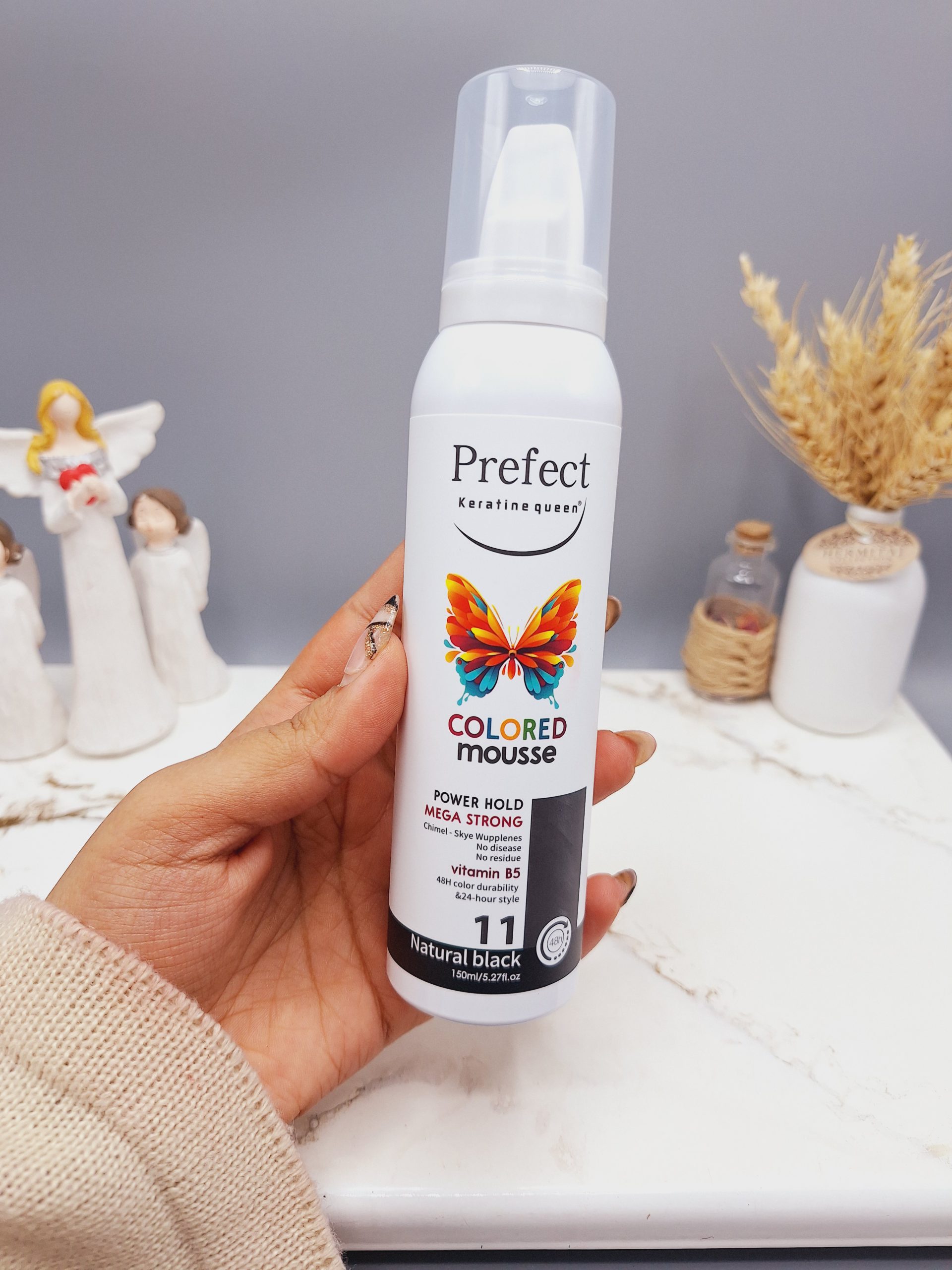 موس مو رنگی برند پرفکت شماره 11 Natural black مشکی حجم 150 میل کد 2361