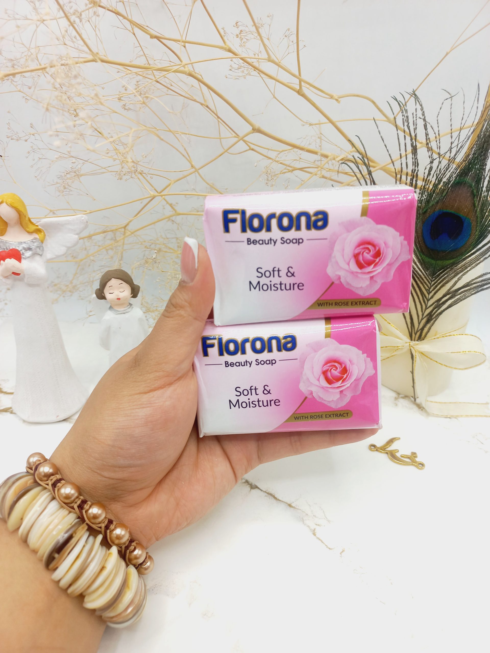 صابون 100 درصد گیاهی حاوی گل  رز برند فلورونا FLORONA