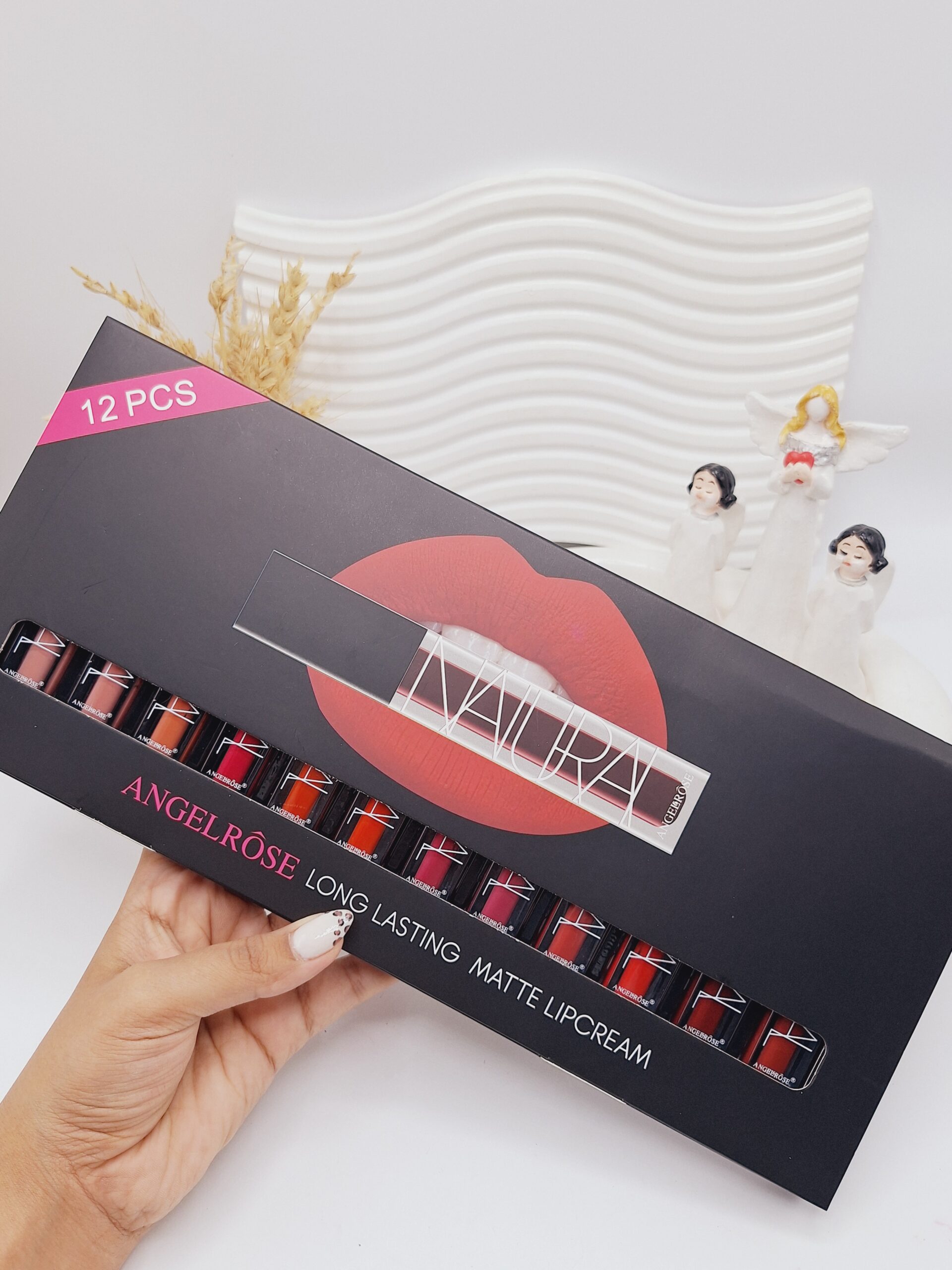 پک رژ لب مایع 12 تایی مات و مخملی برند ANGELROSE کد 0824