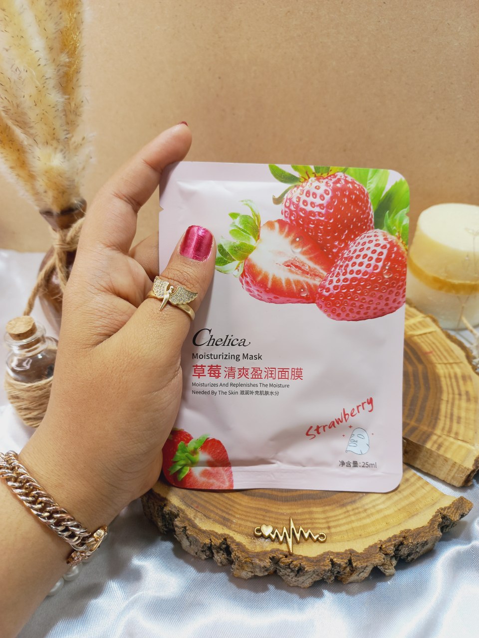 ماسک ورقه ای Chelica مدل توت فرنگی حجم 25 گرمی کد SLK86223