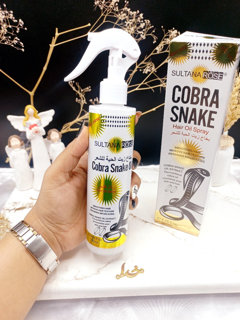 اسپری دوفاز مو با عصاره روغن مار برند SULTANA ROSE کد SA_229