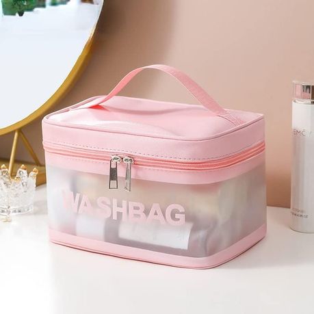 کیف آرایشی با کیفیت و جا دار (رنگ صورتی)