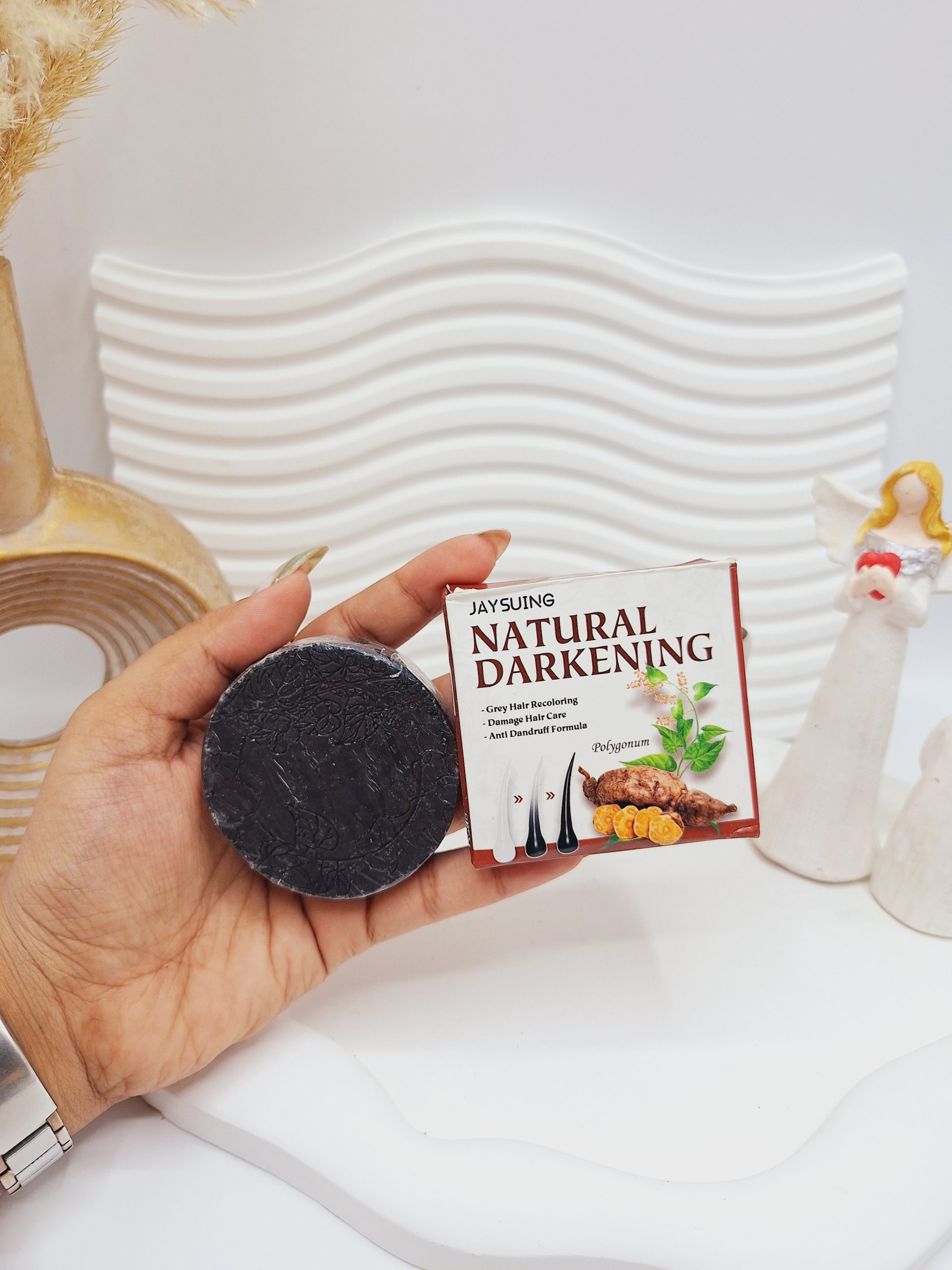 صابون گیاهی شامپویی جادویی رفع سفیدی مو دائمی جینسینگ