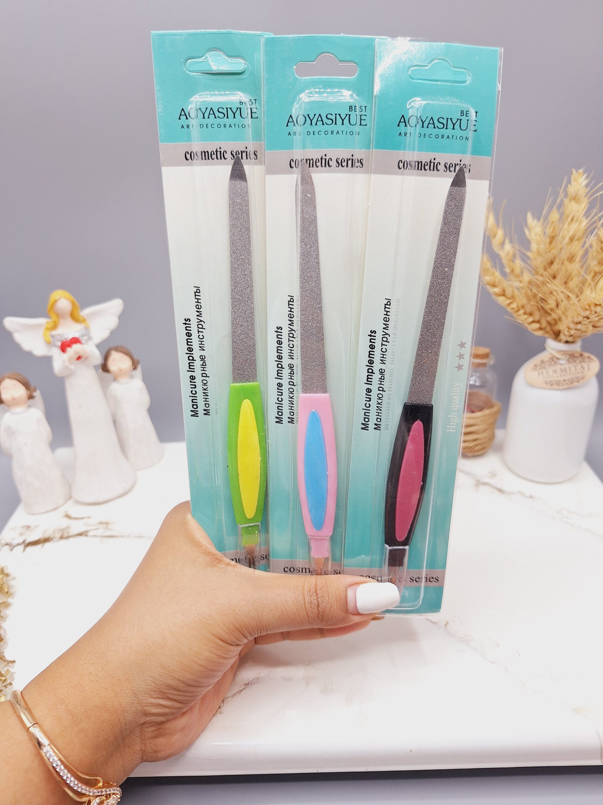 ست دو طرفه سوهان و گوشه گیر ناخن برند aoyasiyu سایز 5