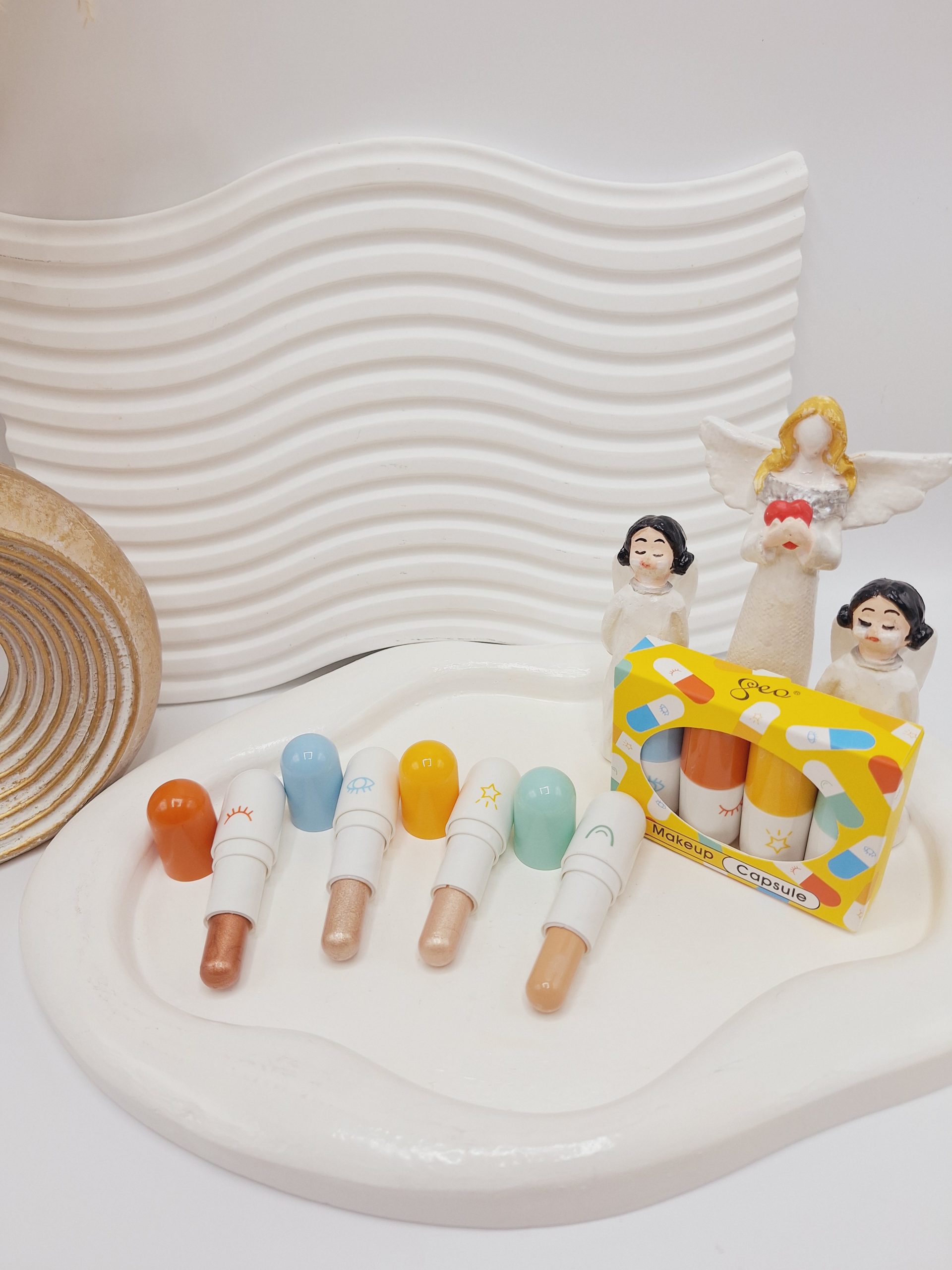 پک 4 تایی هایلایتر و کانسیلر جامد طرح کپسولی کد 2175