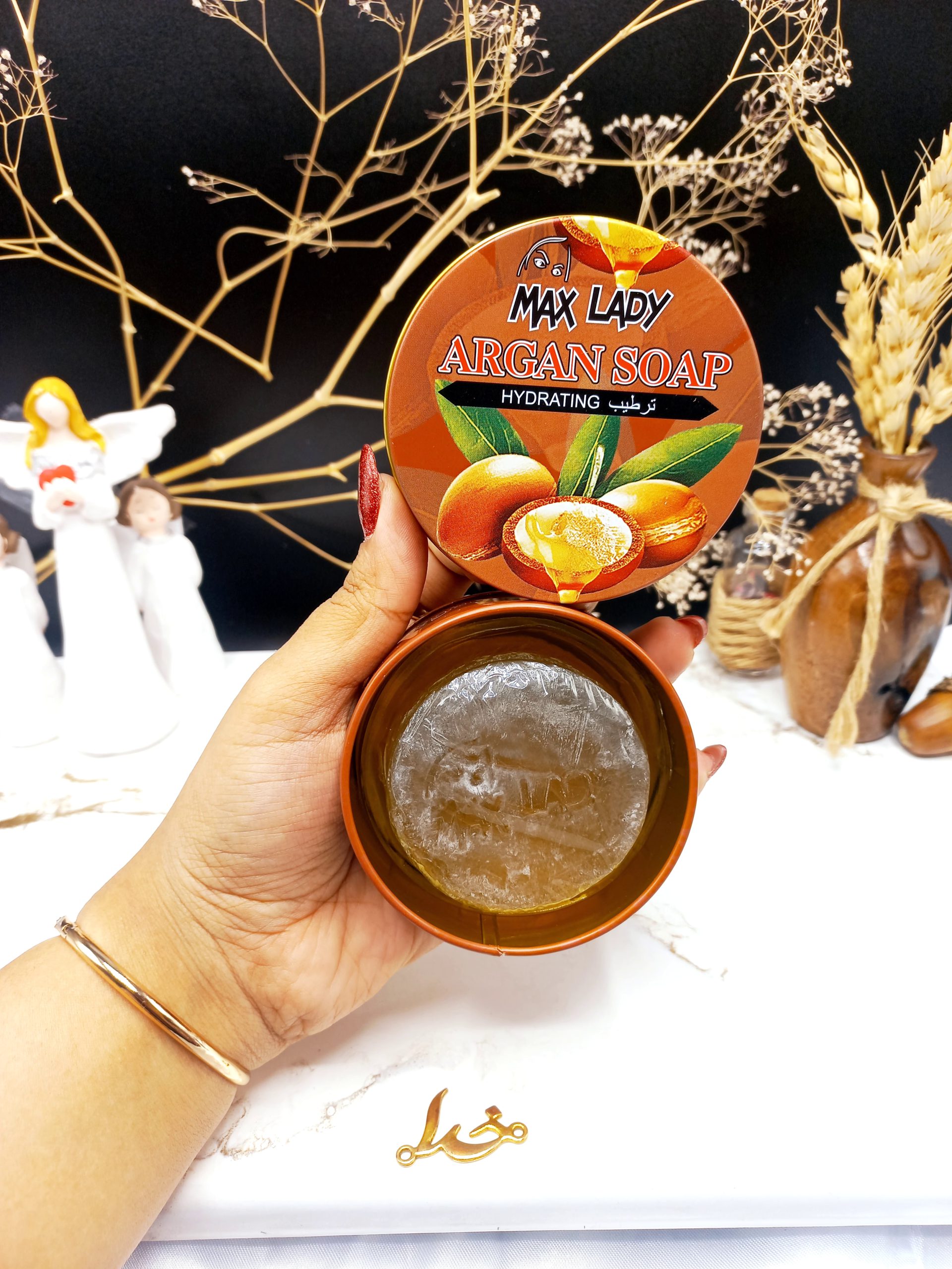 صابون آرگان قوطی فلزی برند مکس لیدی MAX LADY کد 13974