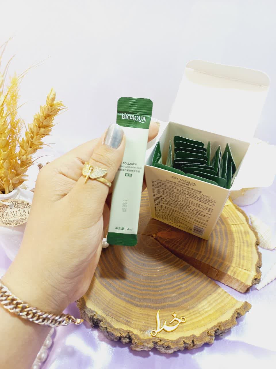 ماسک خواب سفید کننده و کلاژن صورت 20 عددی بیوآکوا BIOAQUA کد BQY92885