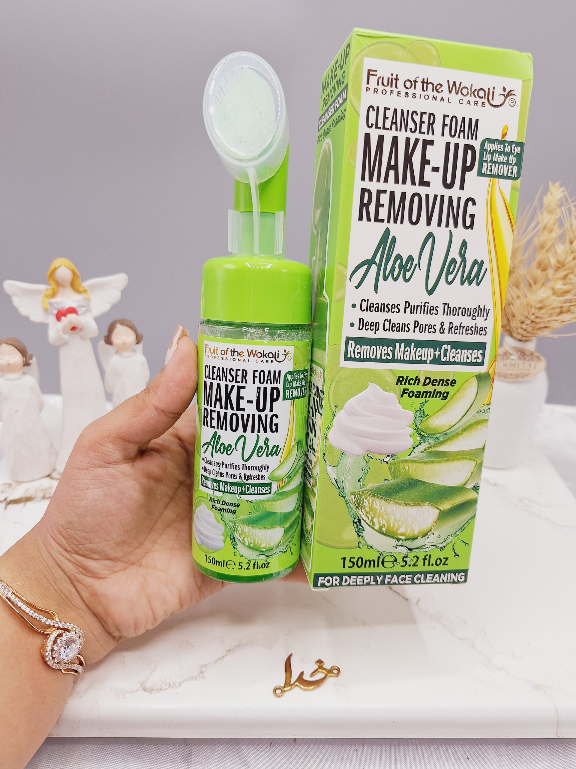 فوم پاک کننده آرایشی آلوئه ورا دارای فوم غلیظ برند وکالی Wokali کد HA-3072