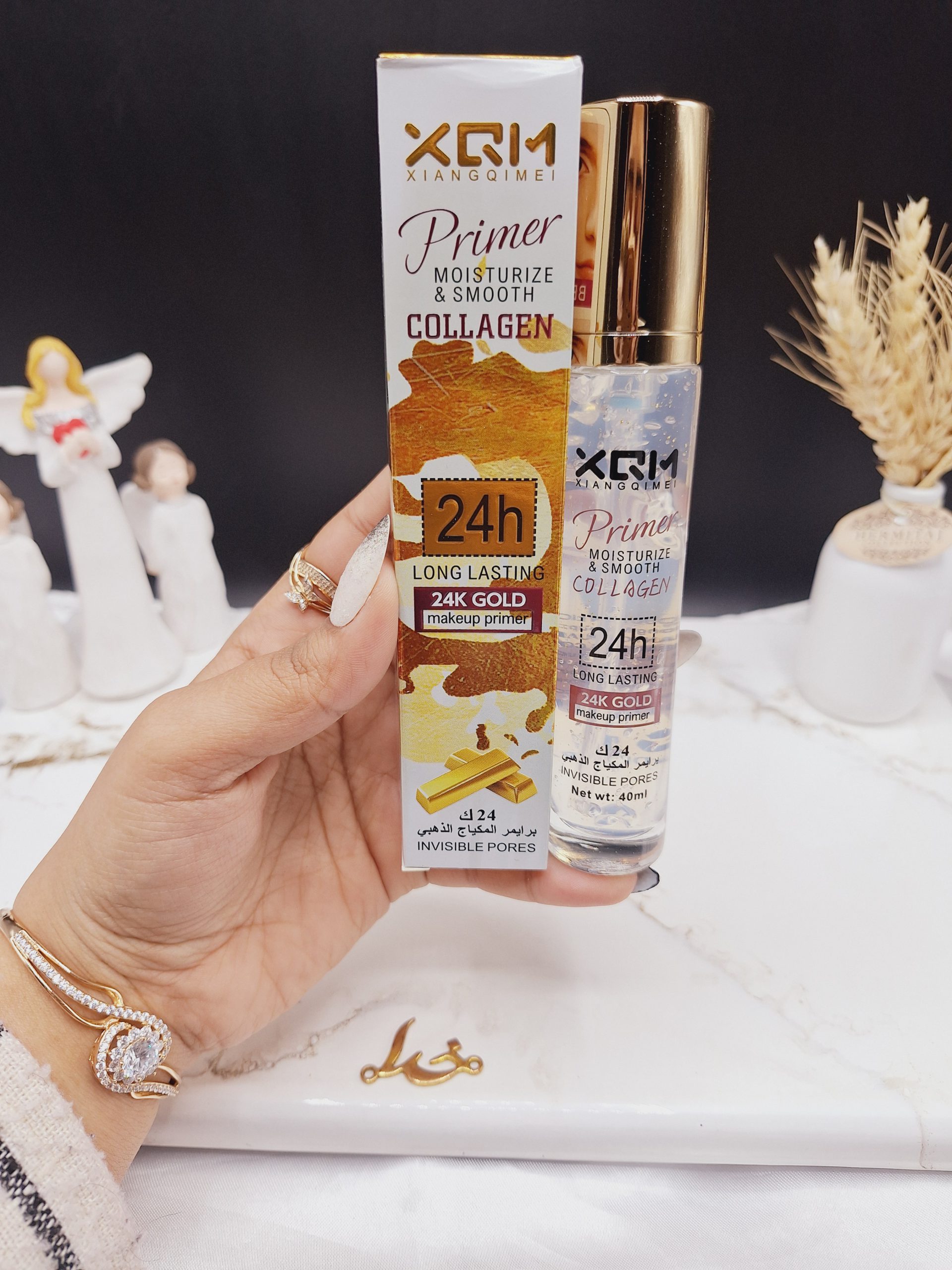 پرایمر  24 ساعته غنی شده با کلاژن و طلا 24 عیار برند XQM کد X2162