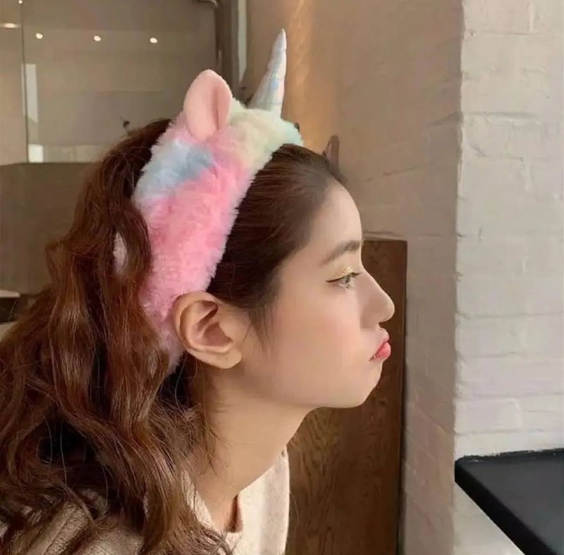 هدبند حوله ای دخترانه مدل تک شاخ یونیکورن با کیفیت