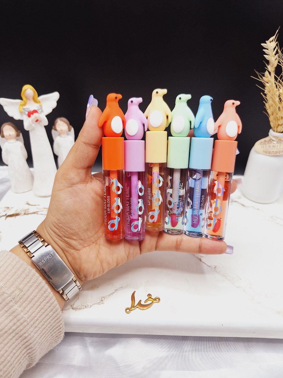 لیپ گلاس طرح پنگوئن هدا مات می HUDA MATTE ME کد X_292