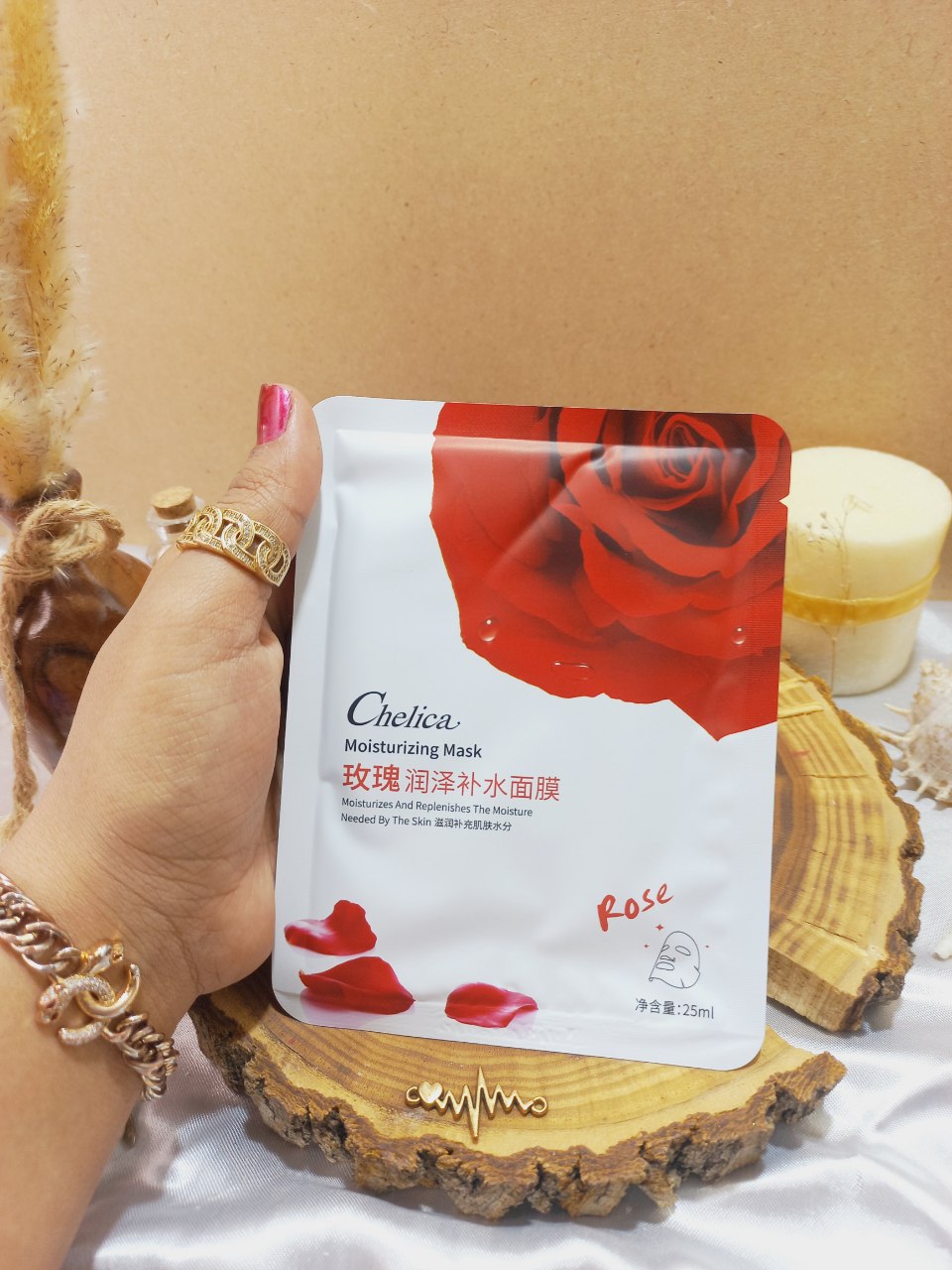 ماسک ورقه ای Chelica مدل گل رز حجم 25 گرمی کد SLK86209