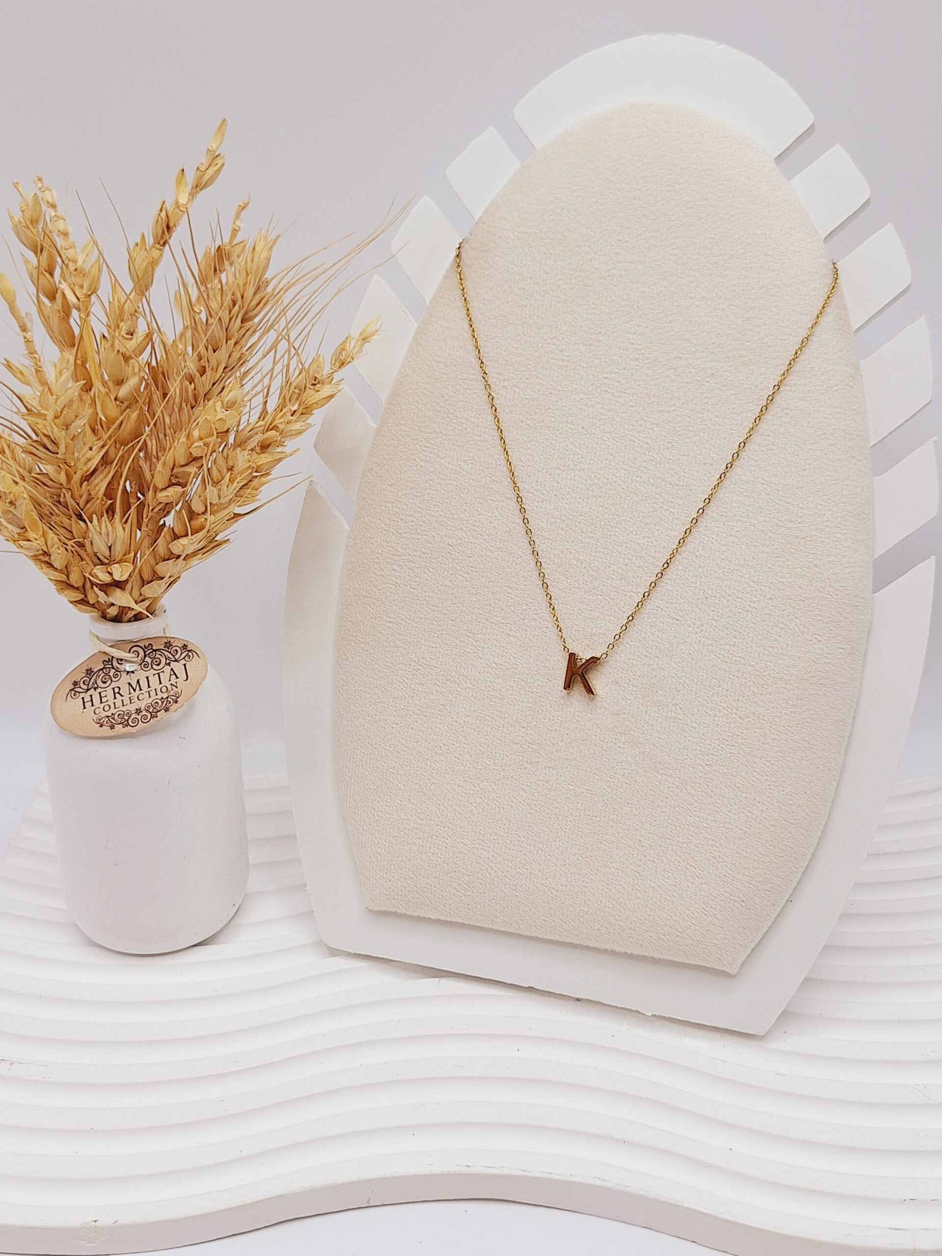 گردنبند حروف K رنگ طلایی