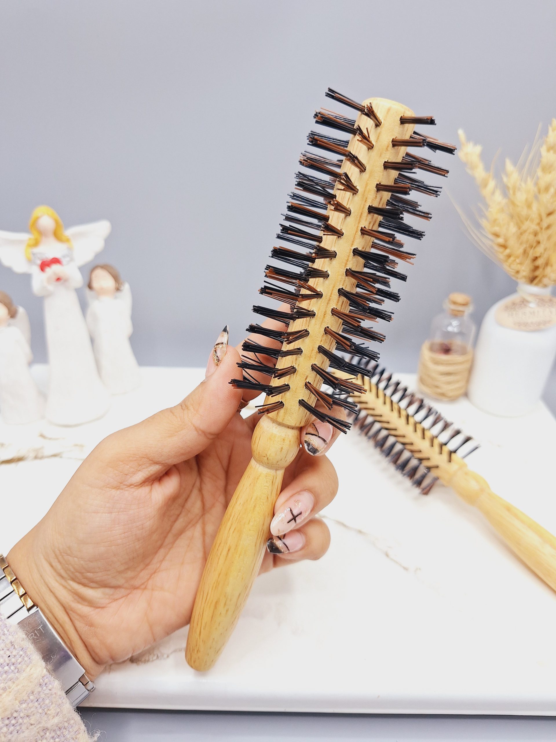 برس مو نسوز چوبی مدل پیچی