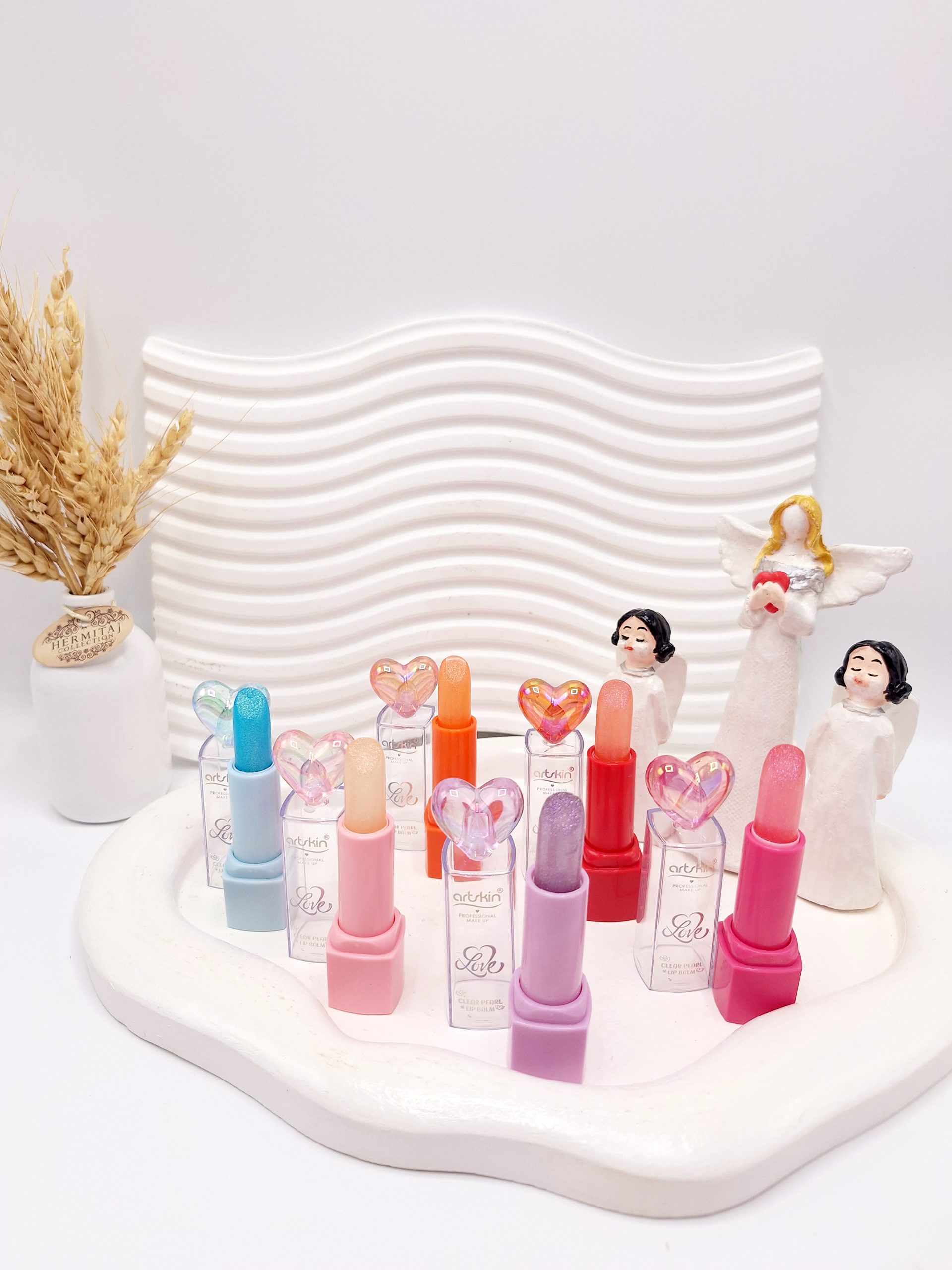 بالم لب شاین دار پوکه قلبی شیشه ای برند آرت اسکین کد 971127