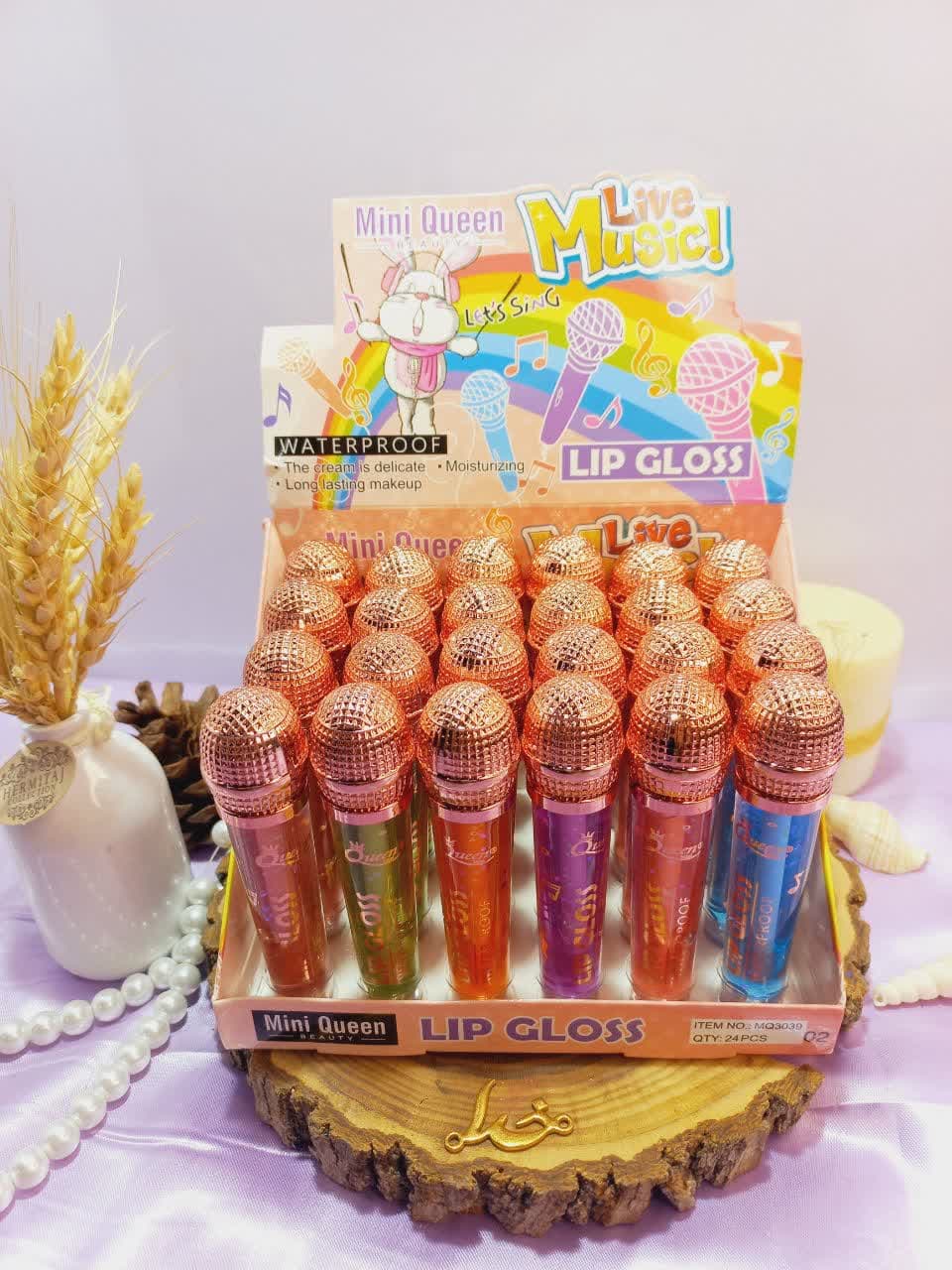 لیپ گلاس حرارتی ضد آب طرح میکروفن برند مینی کویین Mini Queen کد MQ3039