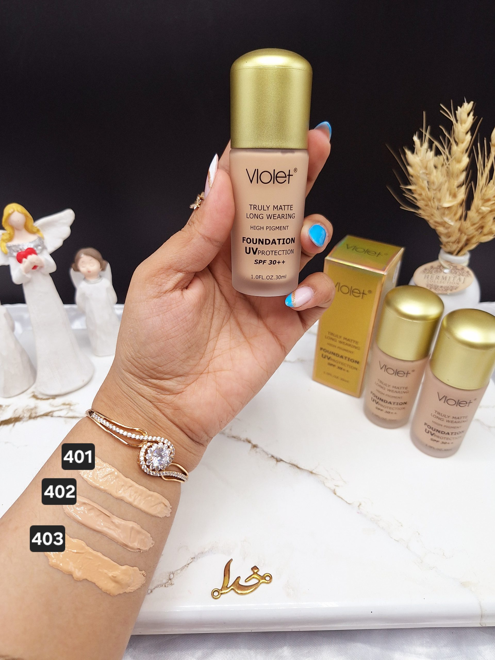 کرم پودر شیشه ای ویولت Violet دارای SPF +30 کیفیت عالی  کد 4038