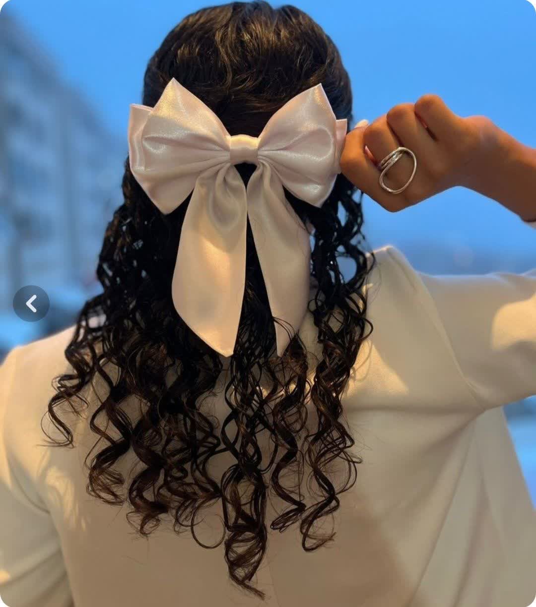 گیره یا گلسر مو فرانسوی طرح پاپیون جنس ساتن با کیفیت (رنگ صورتی)