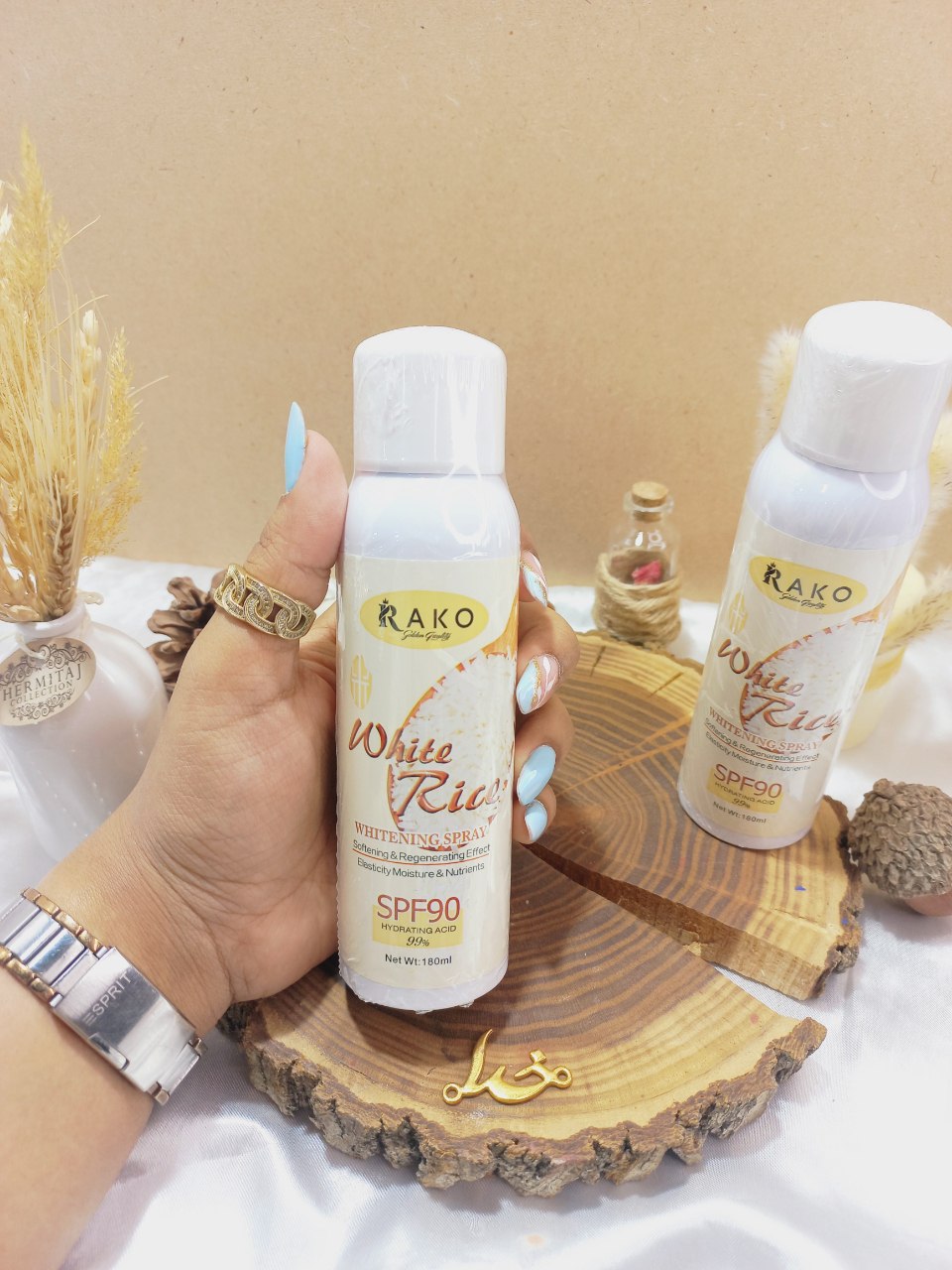اسپری ضدآفتاب سفیدکننده عصاره برنج SPF90 راکو RAKO اصلی کد RK986
