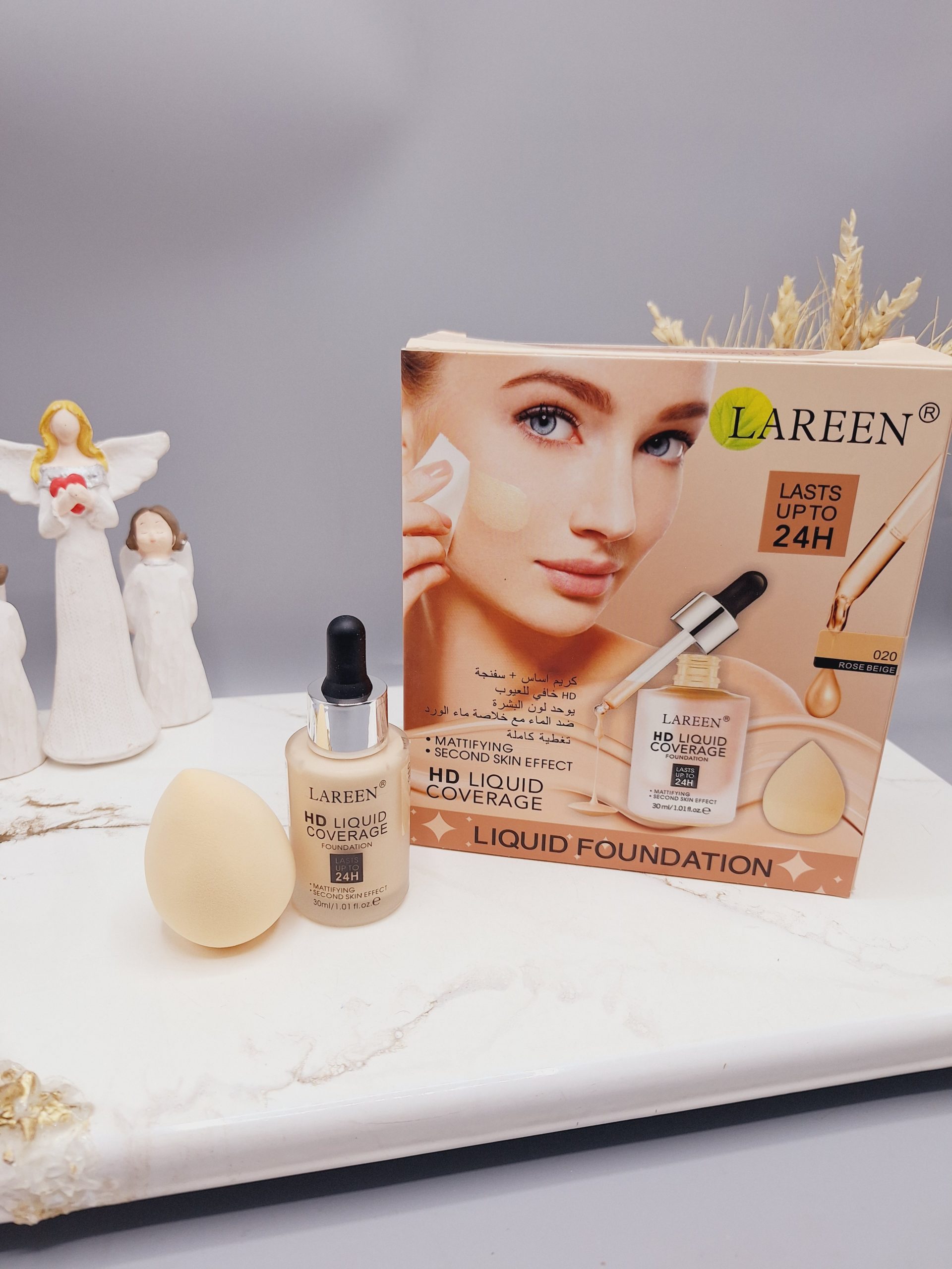 کرم پودر لارن اورجینال همراه با بیوتی بلندر مناسب برای استفاده روزانه کیفیت بالا کد 0098