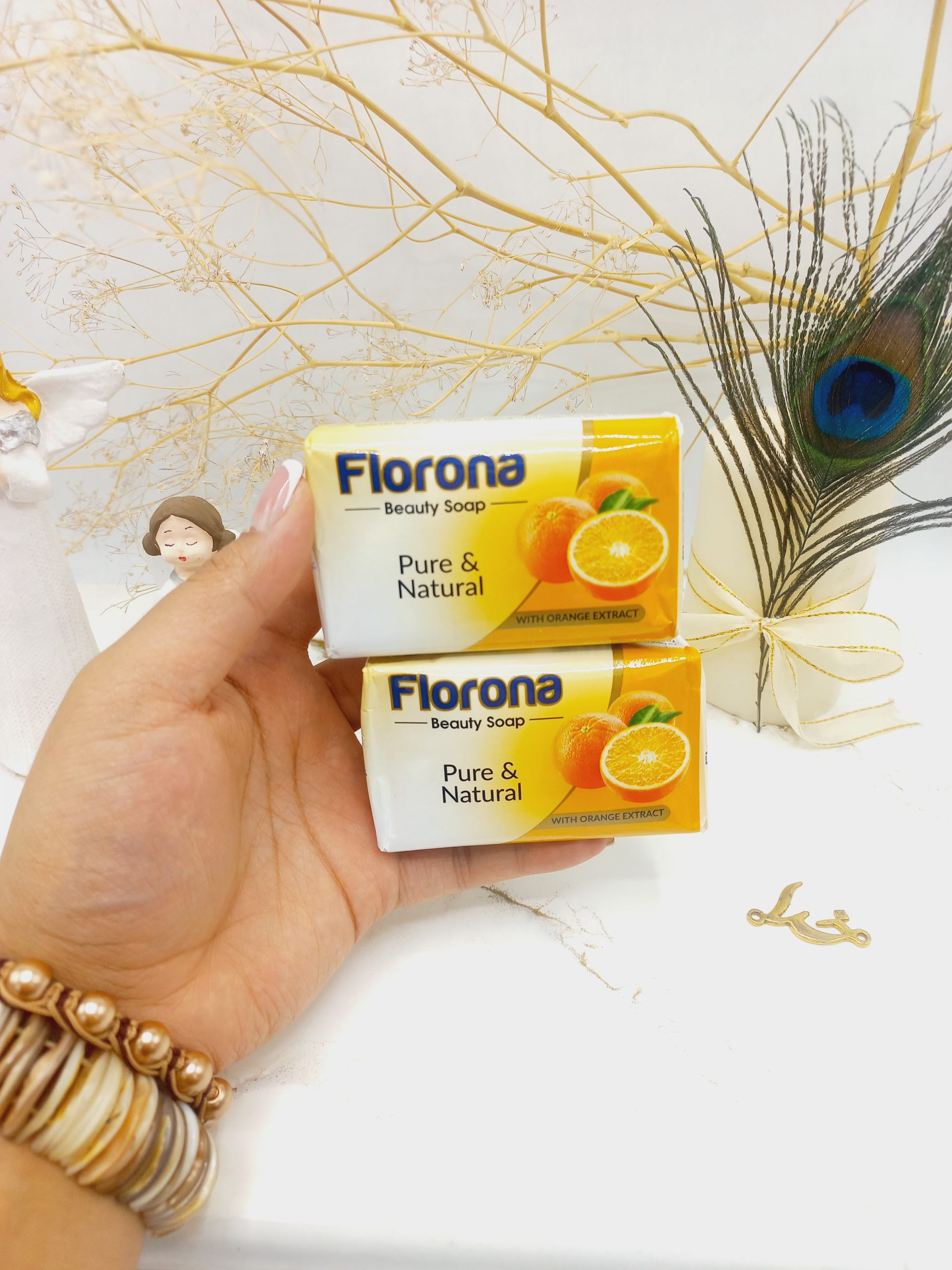 صابون 100 درصد گیاهی حاوی پرتقال برند فلورونا FLORONA