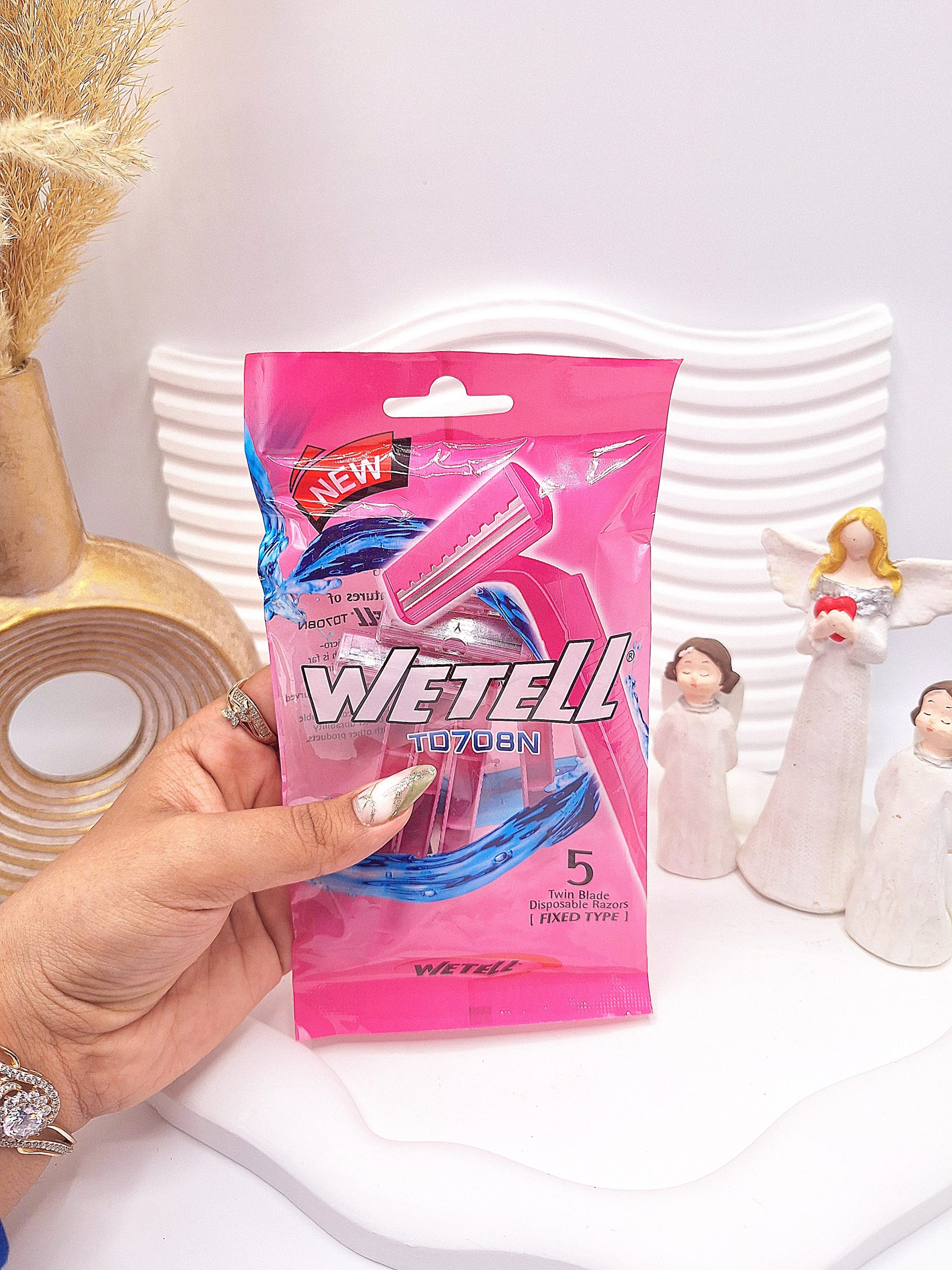 پک ژیلت 5 عددی صورتی 3 لبه برند ویتل کد 0946