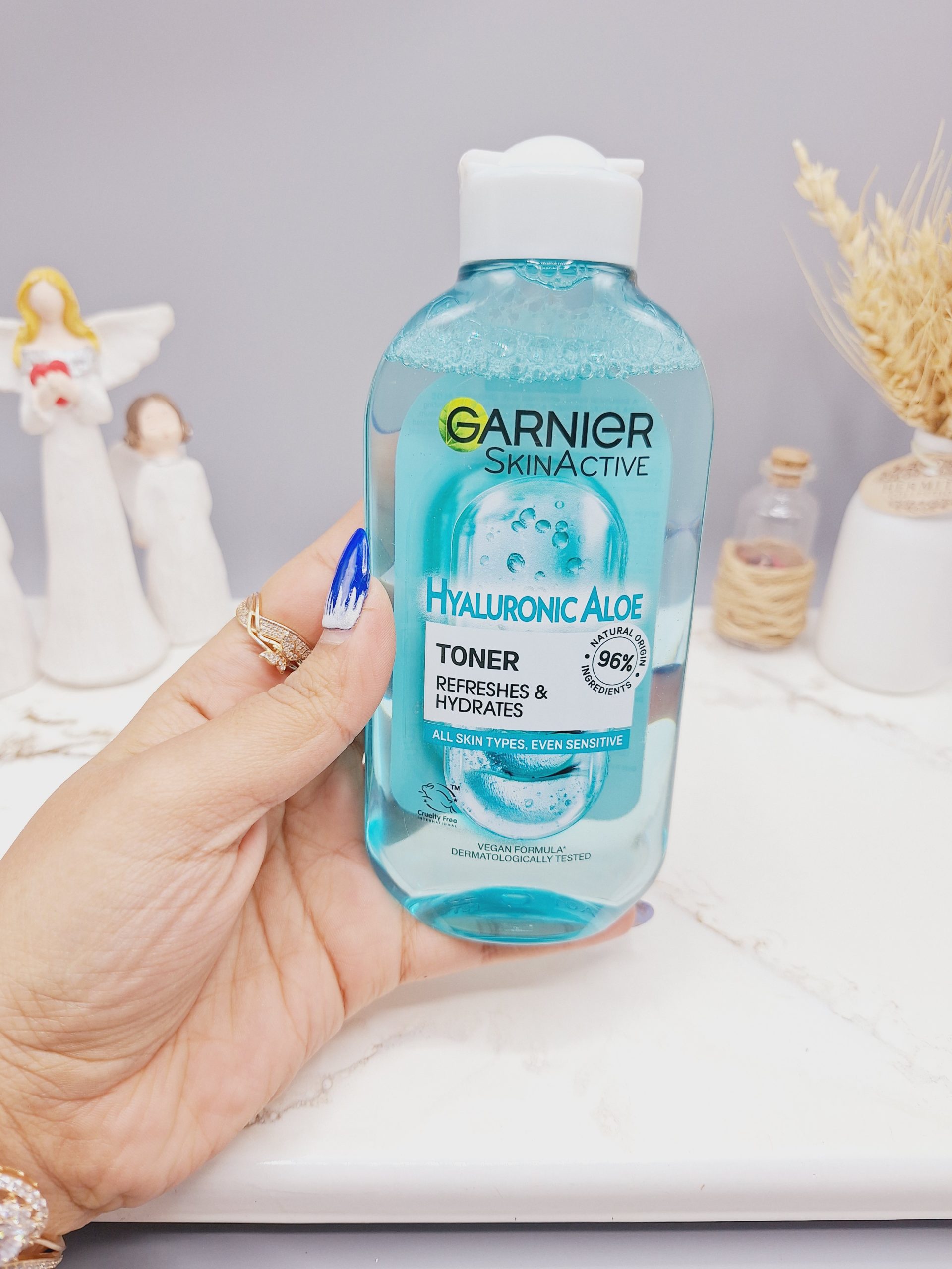 تونر آبرسان عصاره آلوئه ورا و هیالورونیک اسید گارنیر مناسب پوست های نرمال و چرب و مختلط حجم 200 میل اصل کد 1238