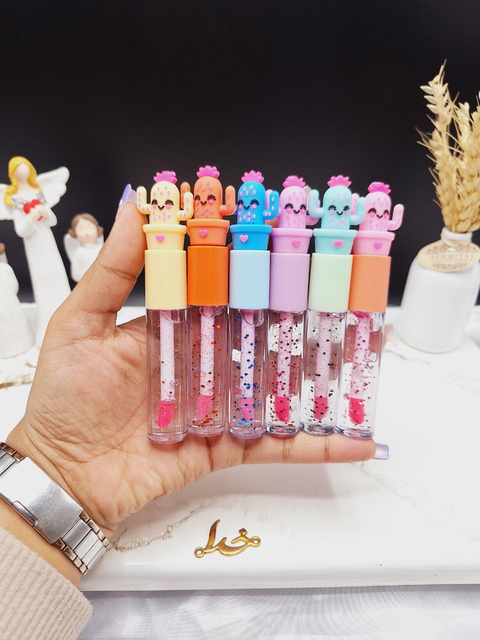 لیپ گلاس طرح کاکتوس O LANNEY کد LC 609