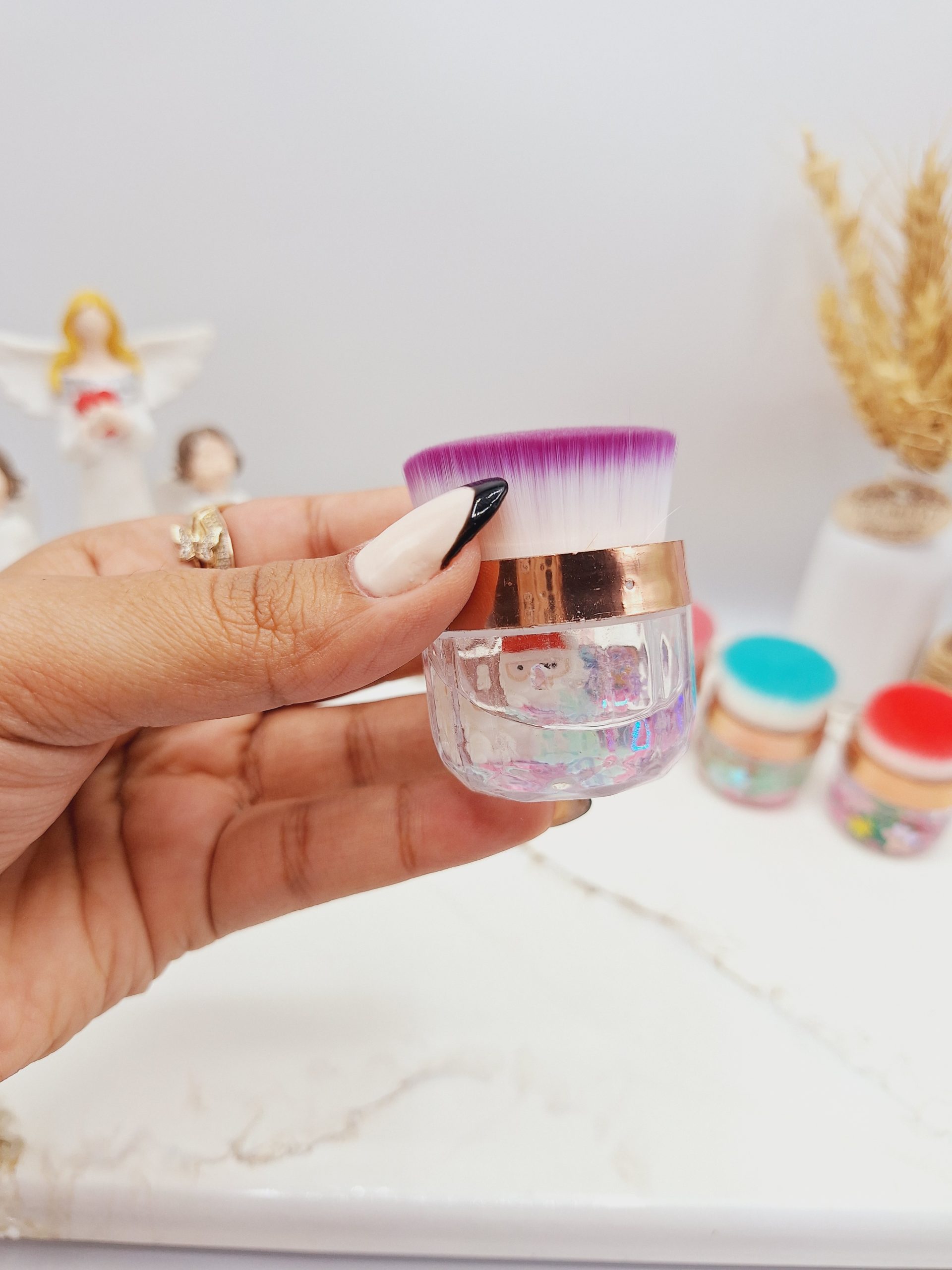 براش رژ گونه آکواریومی باکس دار( مدل گرد)