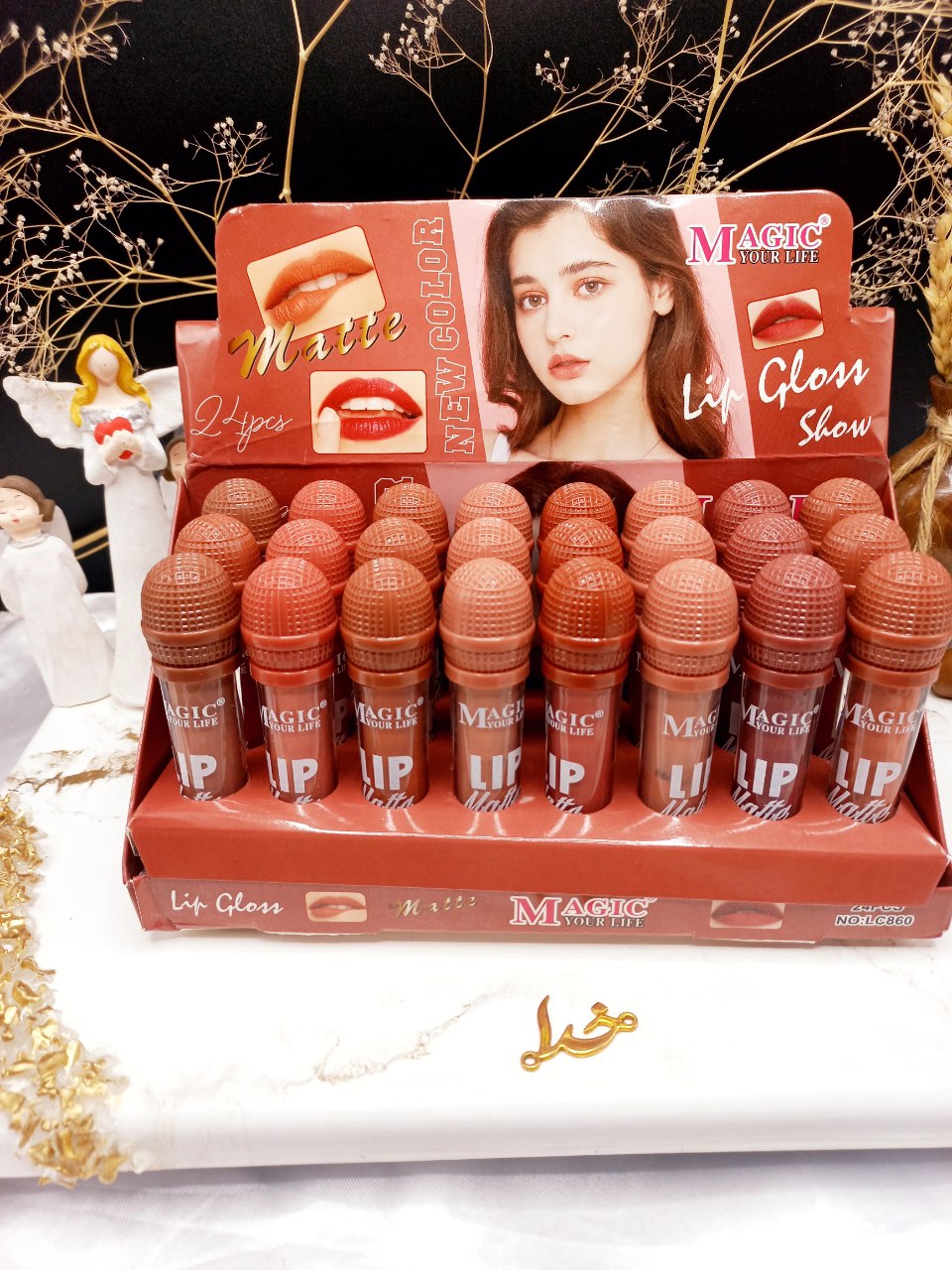 پک رژ مایع  8 عددی طرح میکروفن برند مجیک MAGIC کد LC860