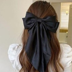 گیره یا گلسر مو فرانسوی طرح پاپیون جنس ساتن با کیفیت (رنگ مشکی)