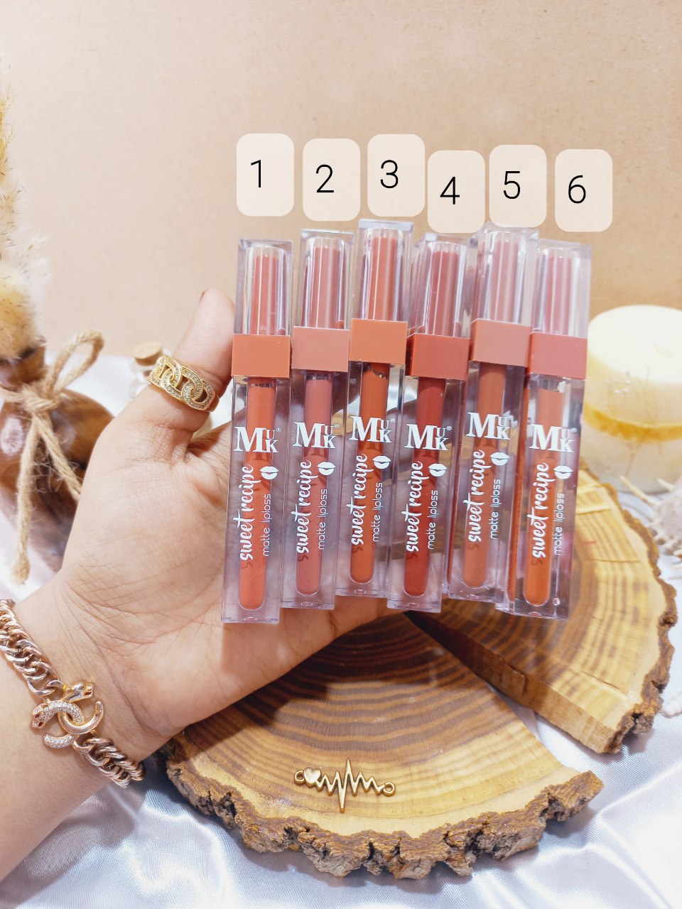رژ مایع پرطرفدر لیپ گلاس مات Sweet recipe کد MK739-F