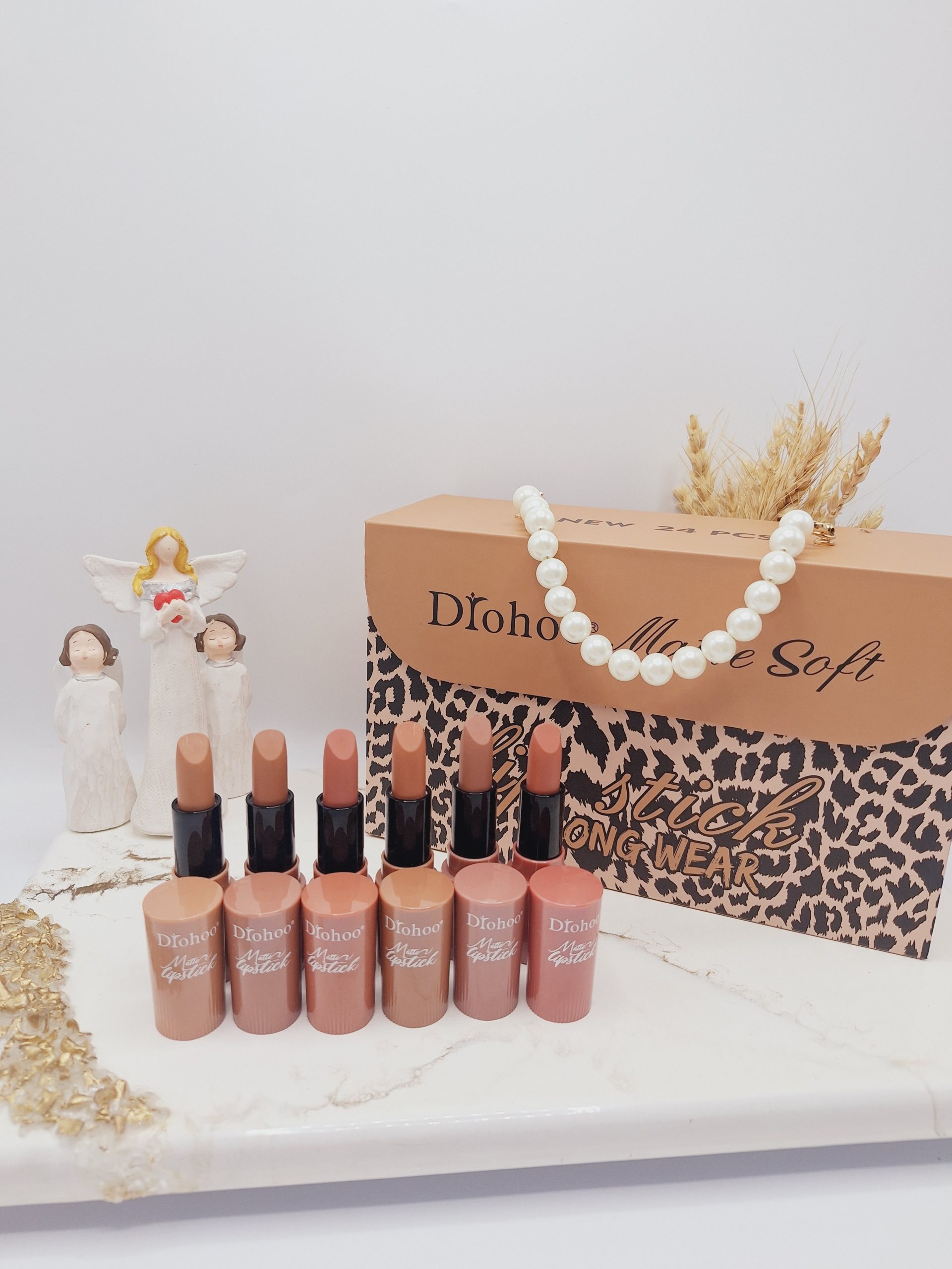 پک رژ 24 تایی مدل کیف زنانه پلنگی  برند دروهو Drohoo کد ZY23105