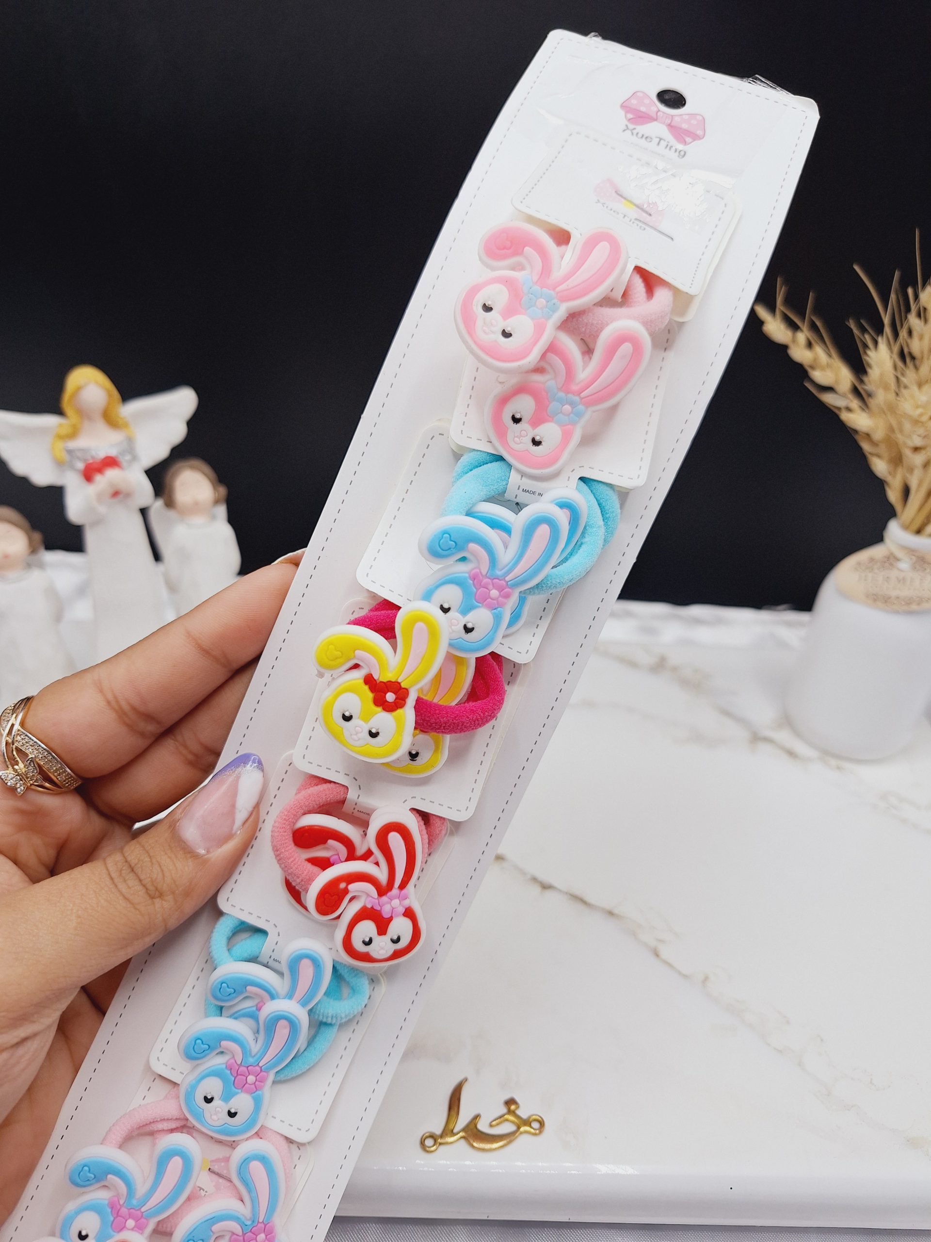 پک 10 عددی کش مو رنگی طرح خرگوش شماره 2