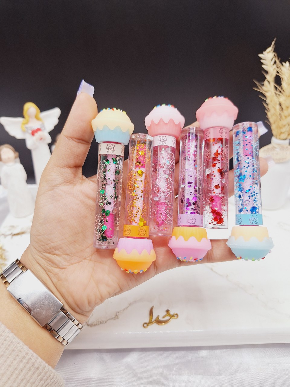 لیپ گلاس طرح کاپ کیک میس بیتی Miss Betty کد 2305