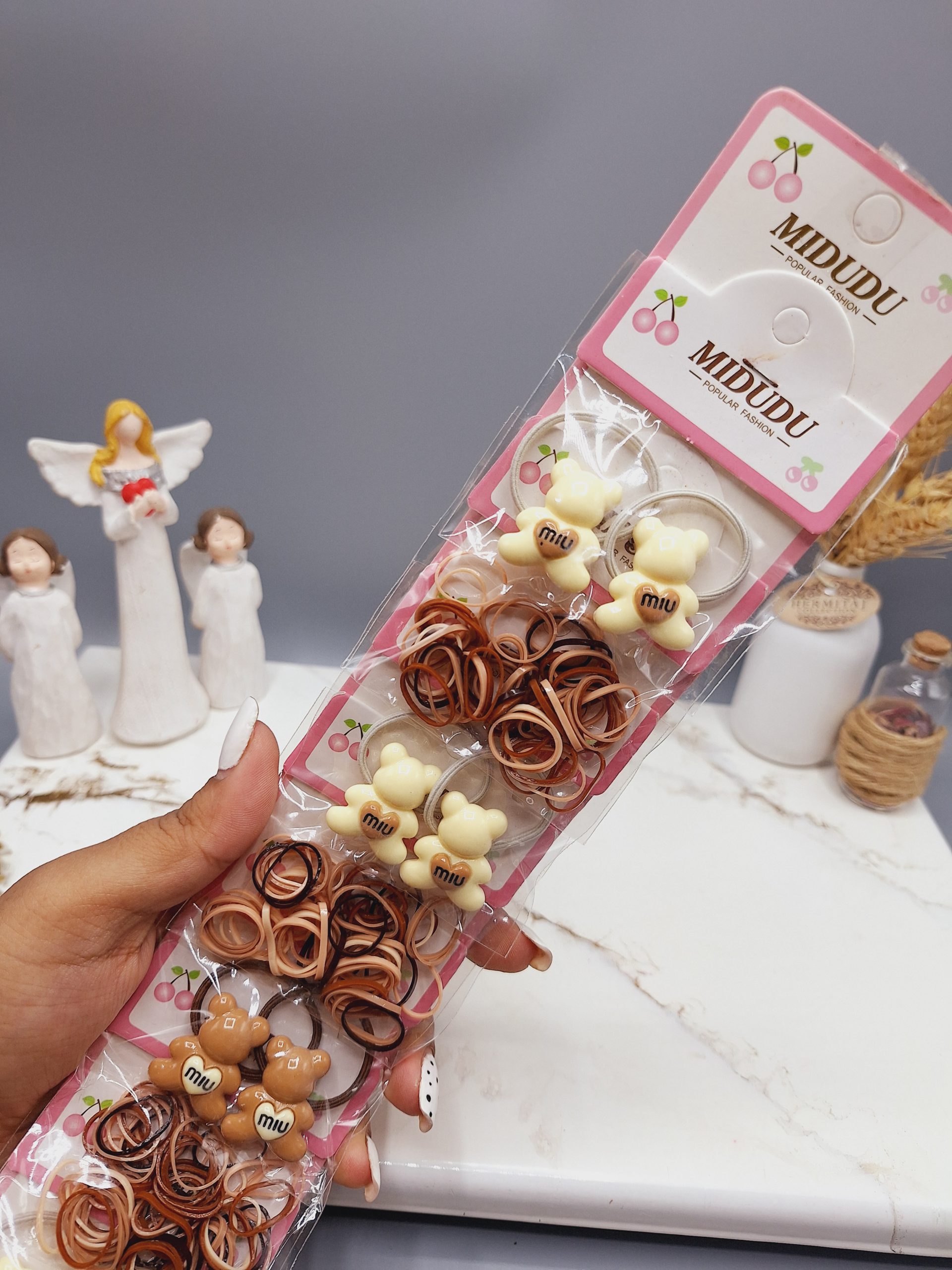 پک 10 تایی کش مو خرسی و چهل گیس نود