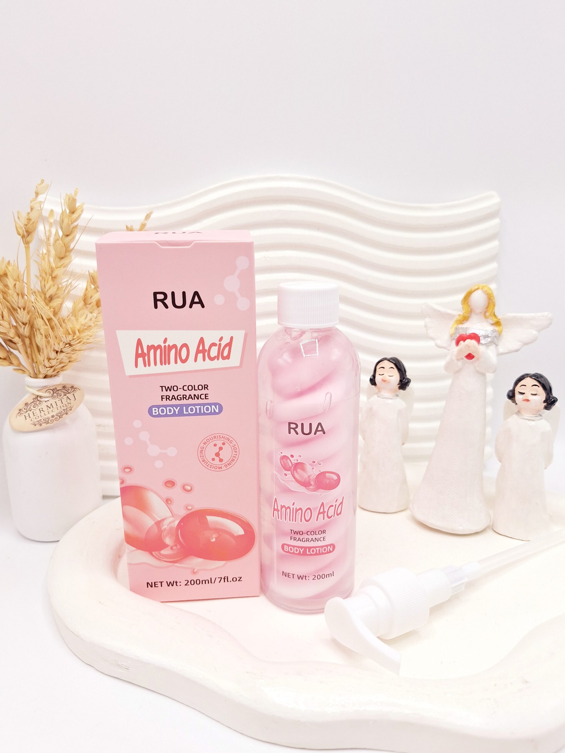 لوسیون بدن آمینو اسید صورتی مارشمالو برند RUA کد 0848