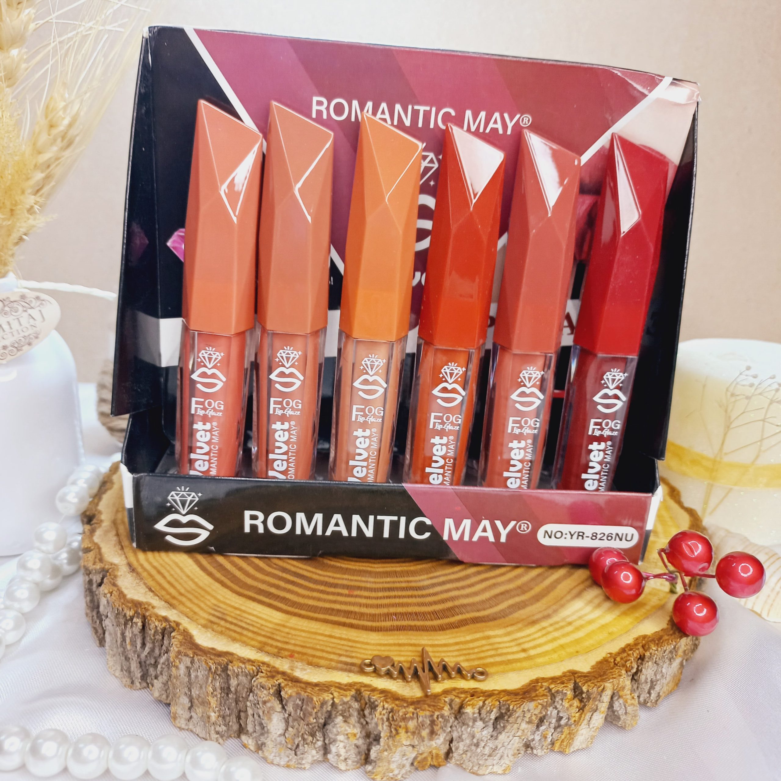 پک 6 تایی رژ لب مایع رمانتیک کد826 ROMANTIC MAY