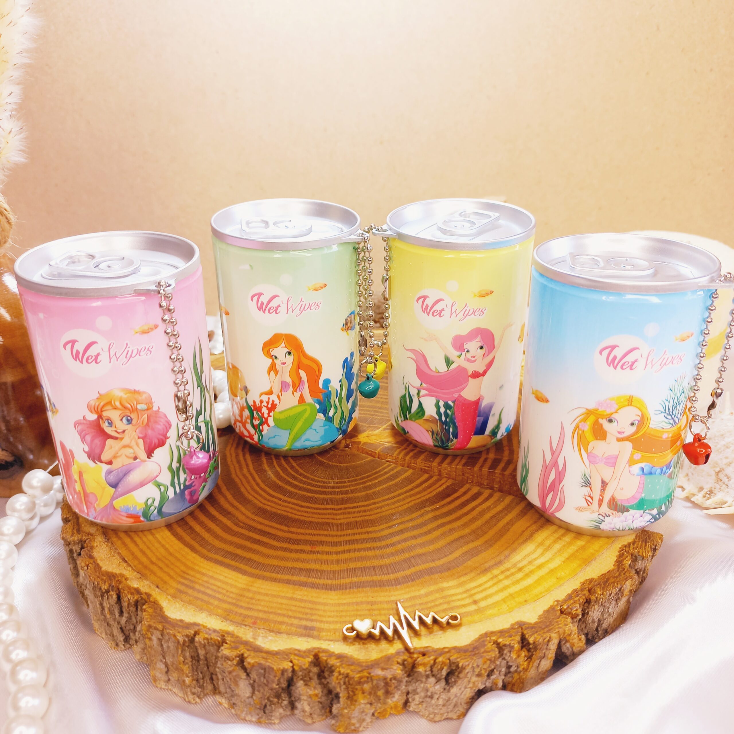 قوطی دستمال مرطوب فانتزی طرح پری دریایی وارداتی و باکیفیت | پخش عمده