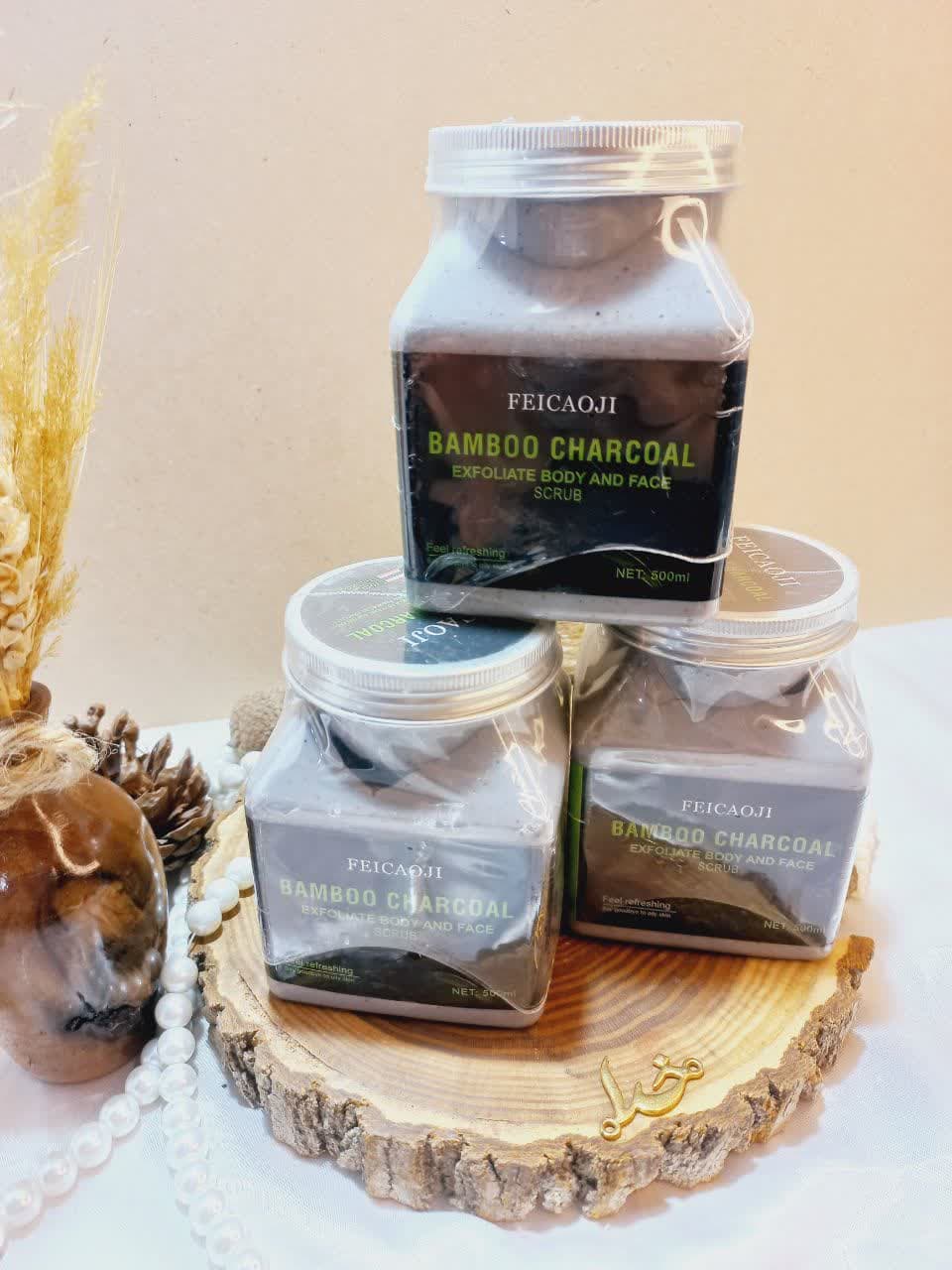 اسکراب شنی صورت و بدن رایحه زغال بامبو فیکاوجی FEICAOJI کد 137284