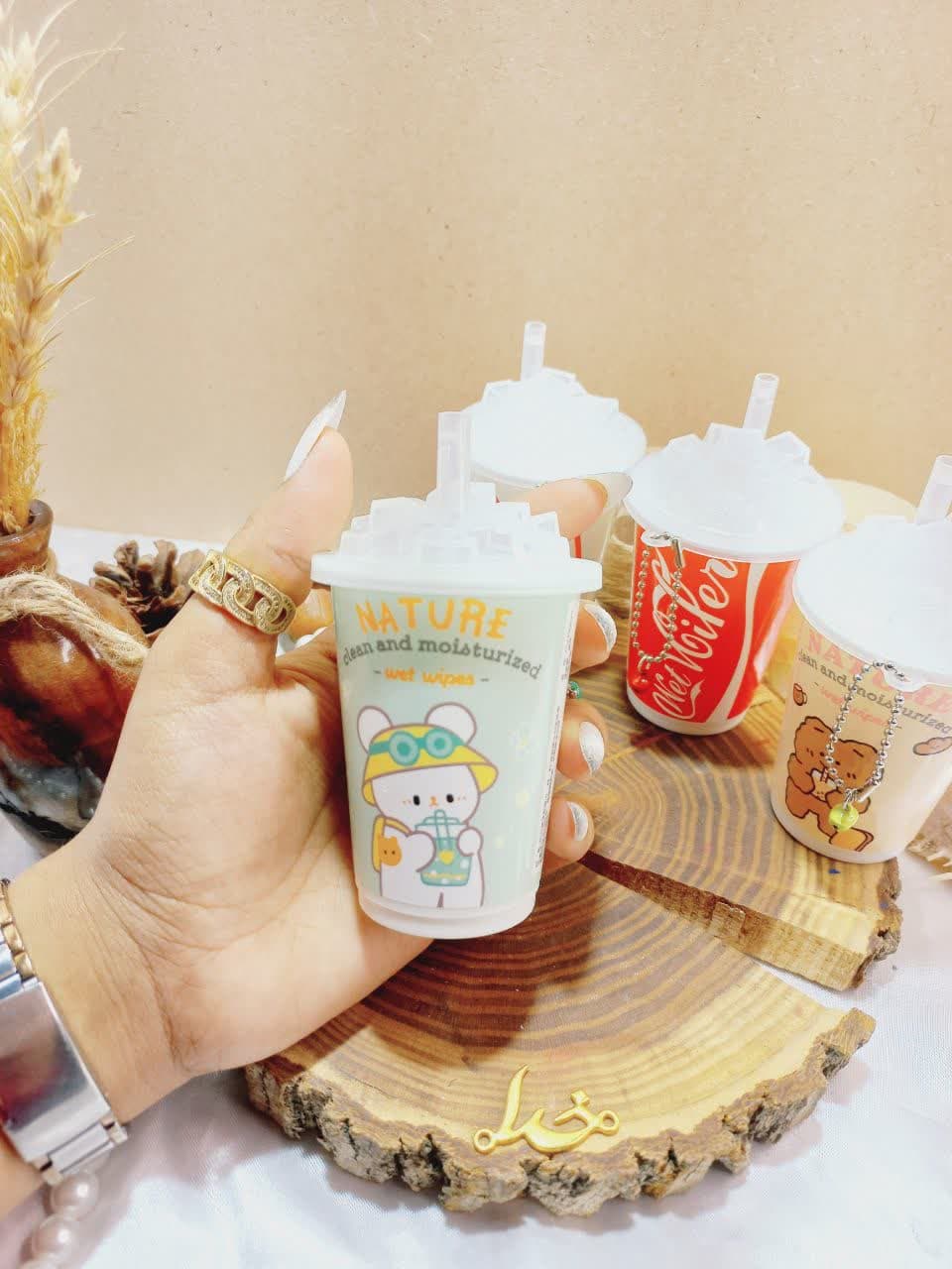 دستمال مرطوب نی دار طرح آبمیوه ای | پخش عمده