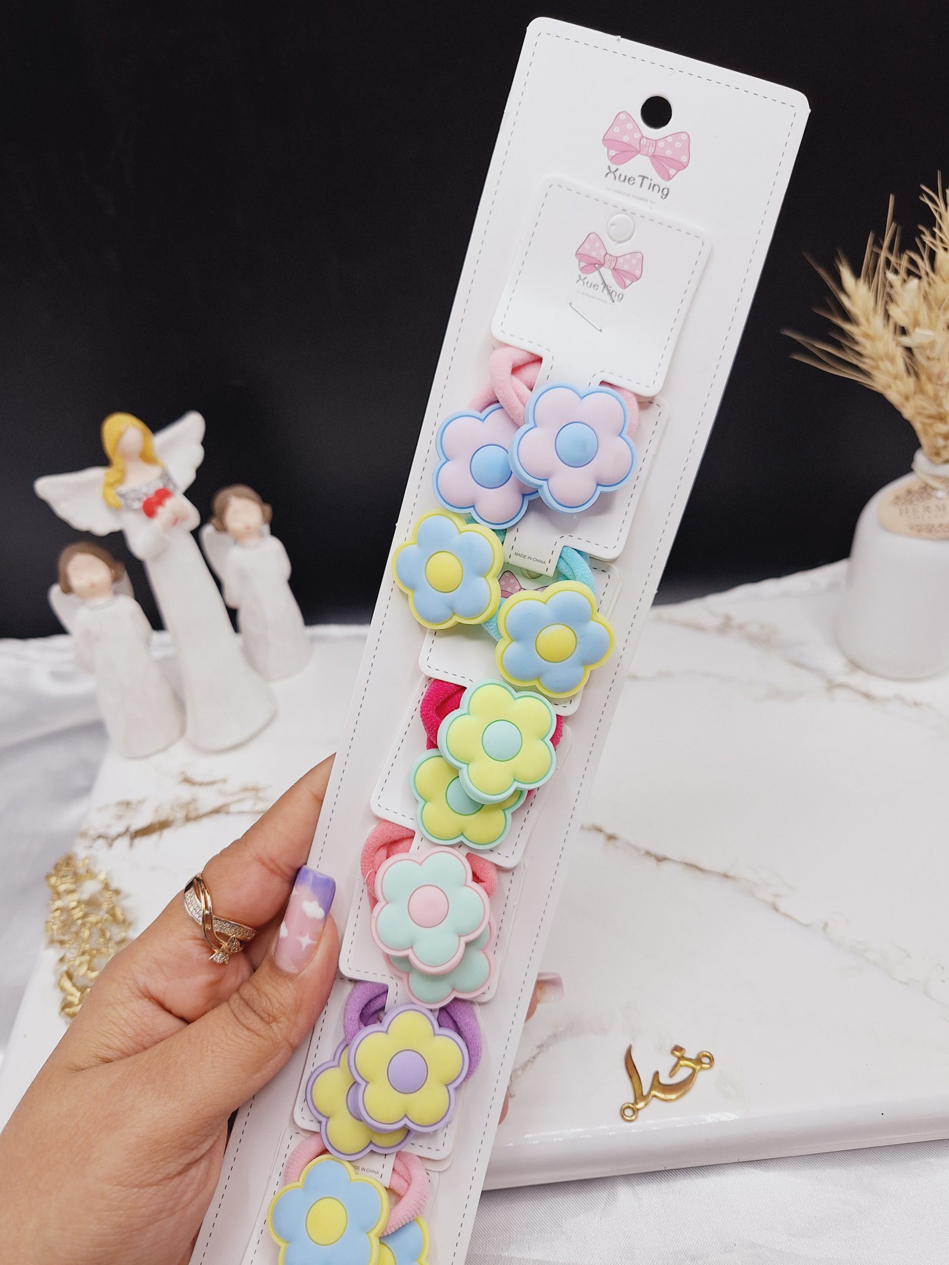 پک 10 عددی کش مو مات طرح گل